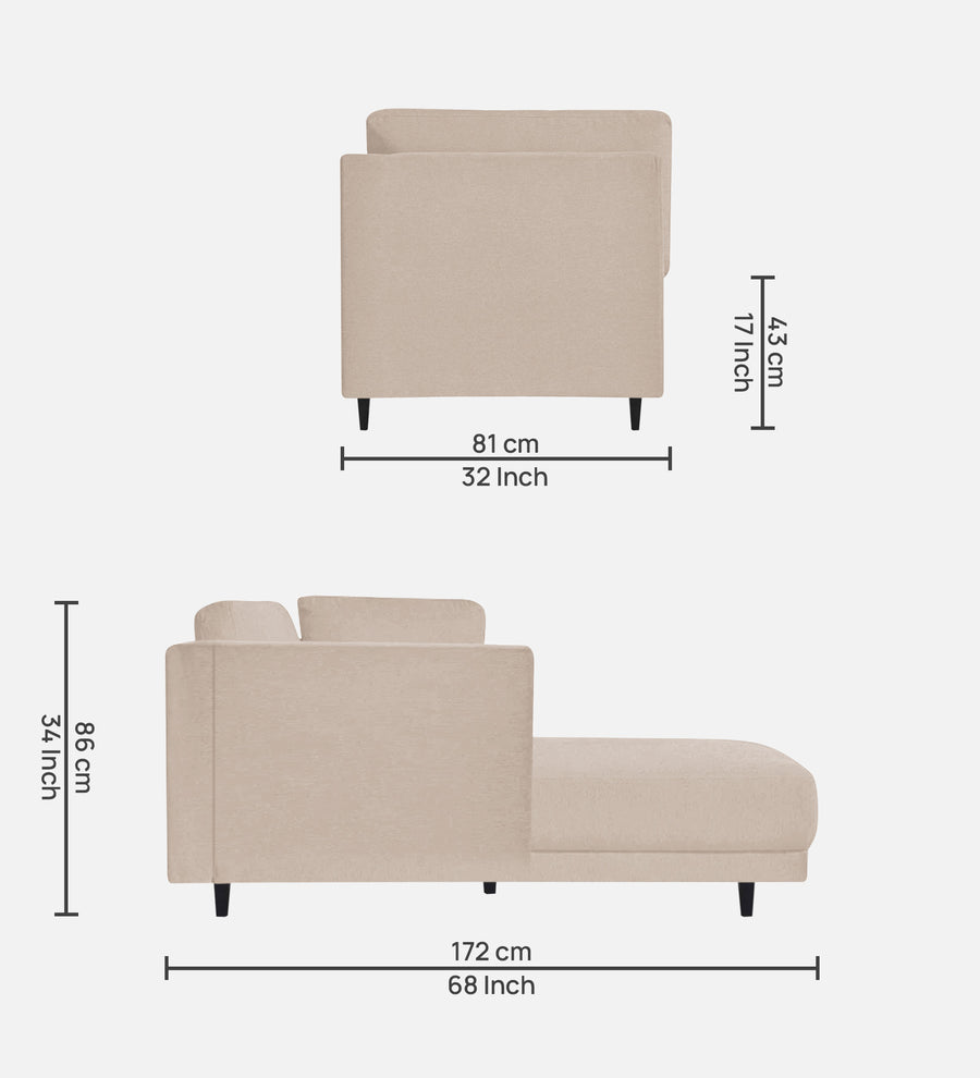 Jonze Velvet Rhs Chaise Lounger In Camel Beige Colour - Febonic Living