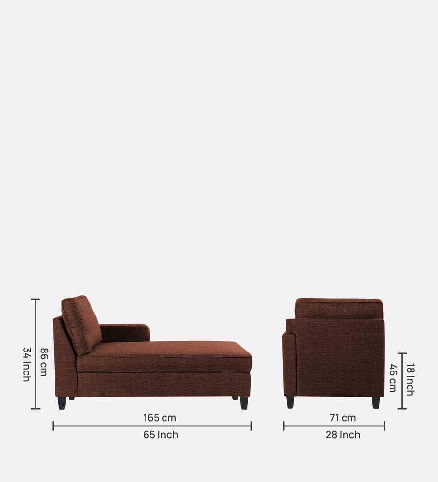 Harry Fabric Rhs Chaise Lounger In Coffee Brown Colour - Febonic Living