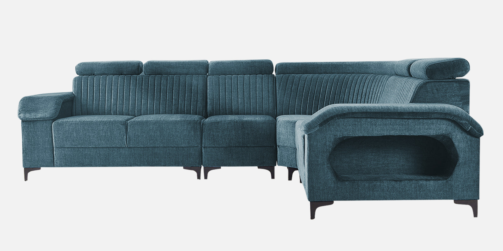 Draco Fabric Corner Sofa in Harbour Blue Colour