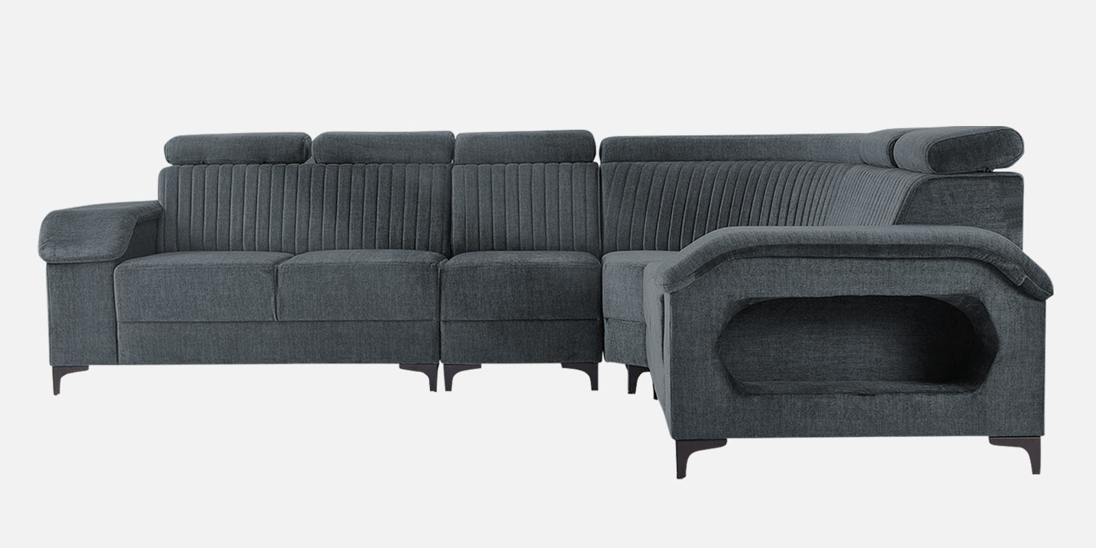 Draco Fabric Corner Sofa in Duby Grey Colour