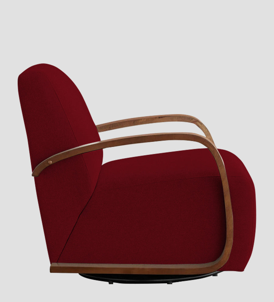 Balma Fabric Swivel Chair In Ruby Red Colour - Febonic Living