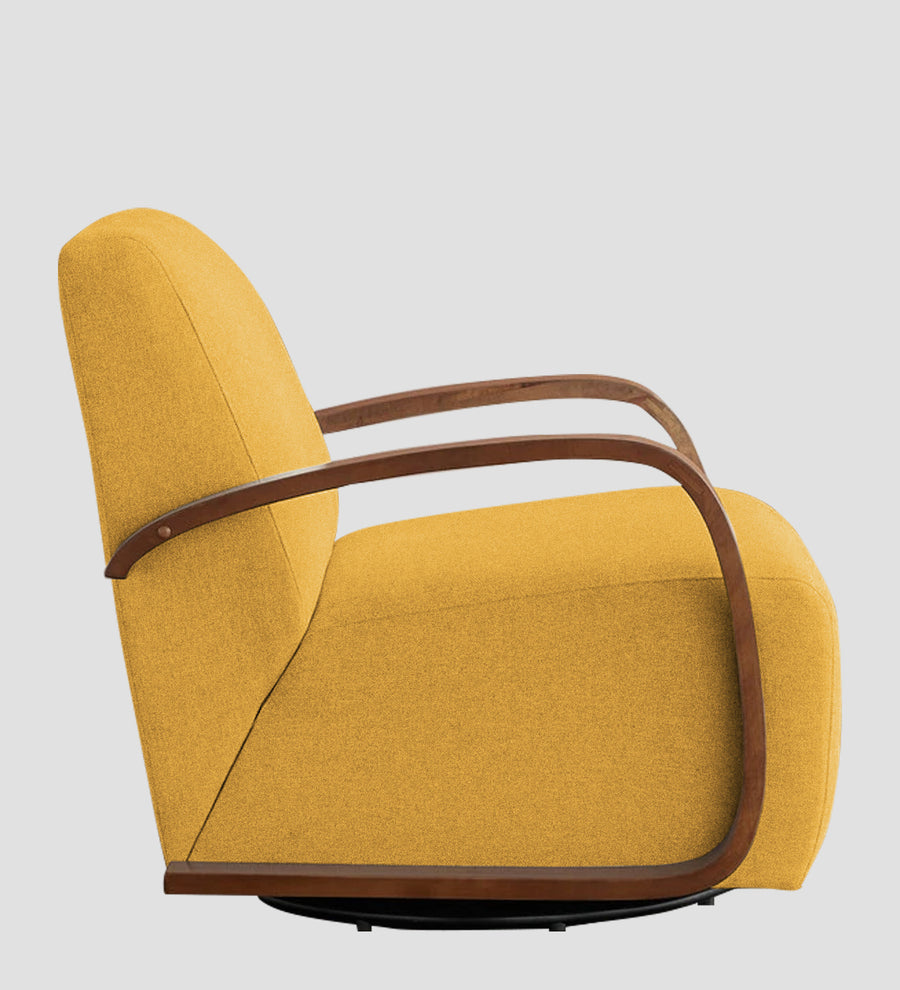 Balma Fabric Swivel Chair In Bold Yellow Colour - Febonic Living