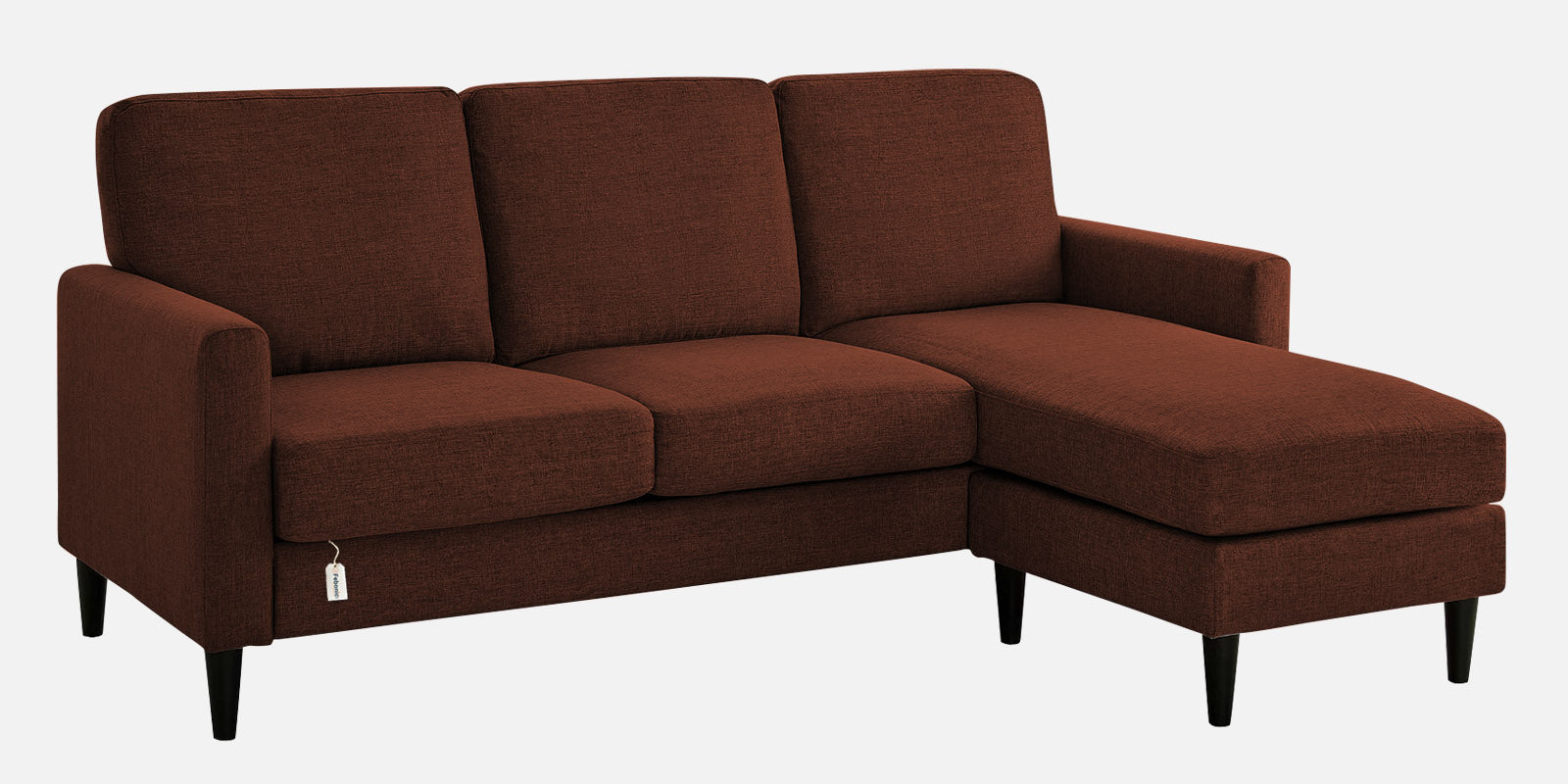 Romie Fabric LHS Sectional Sofa (2+Lounger) in Coffee Brown Colour