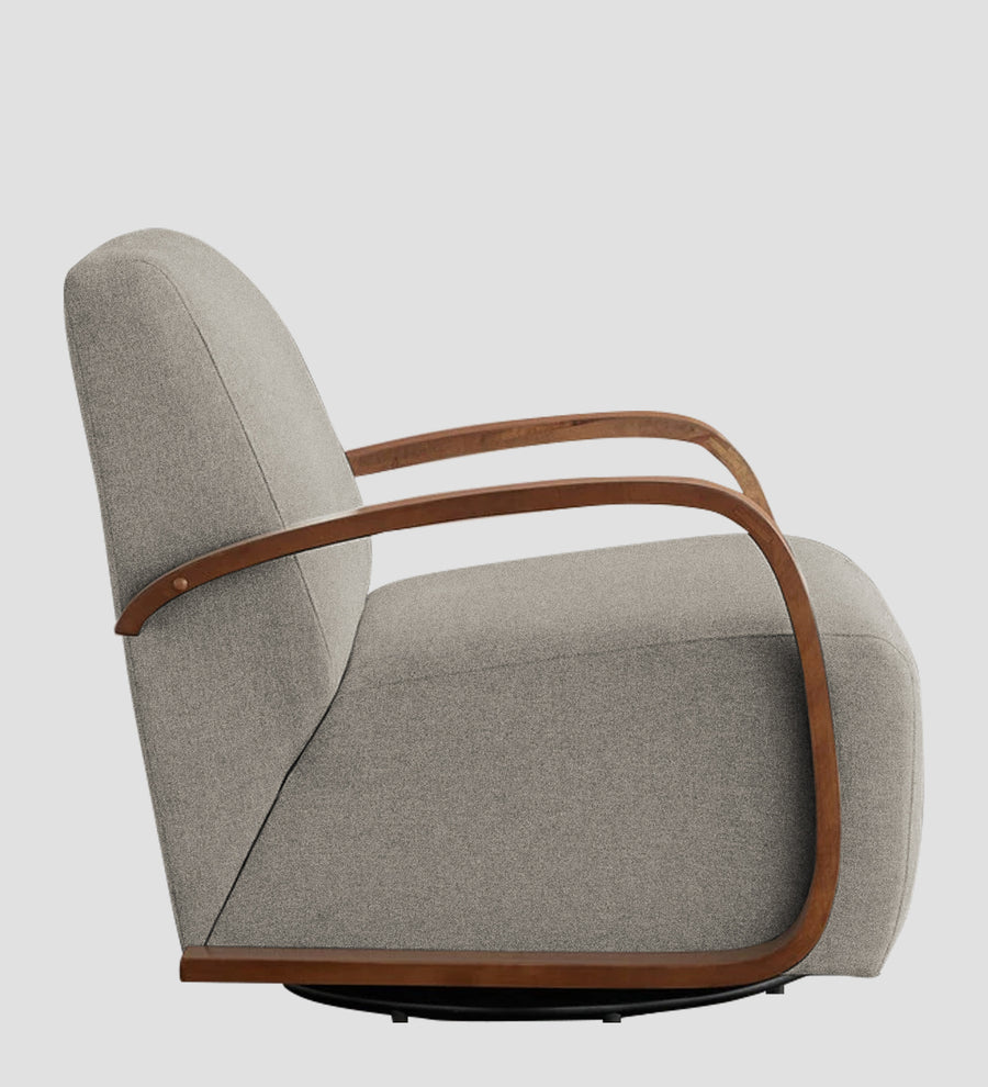 Balma Fabric Swivel Chair In Ash Grey Colour - Febonic Living