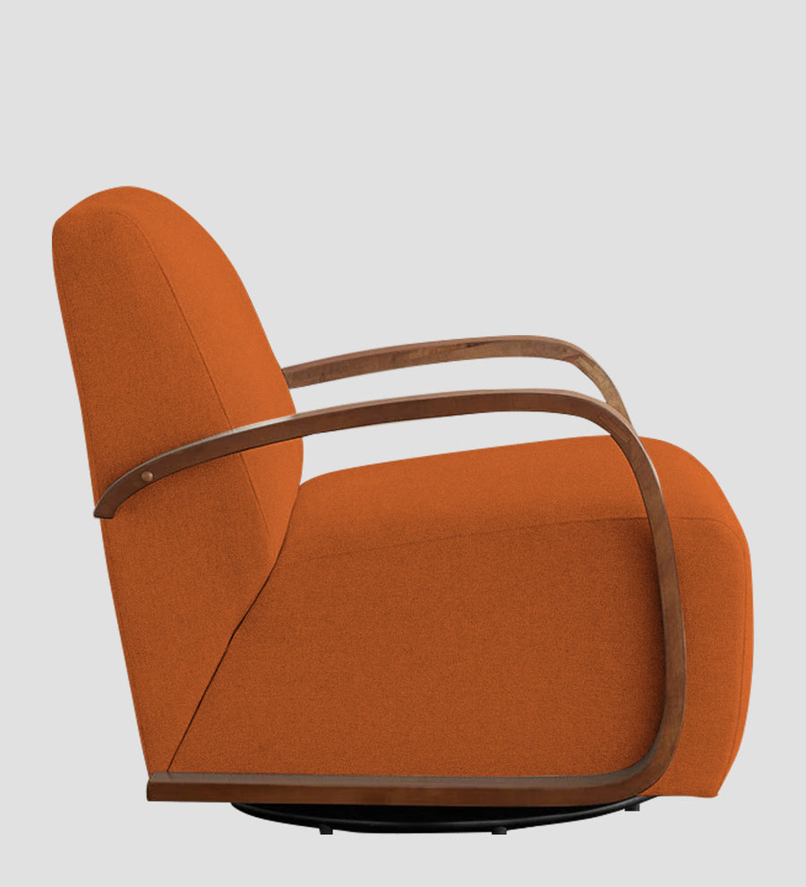 Balma Fabric Swivel Chair In Vivid Orange Colour - Febonic Living