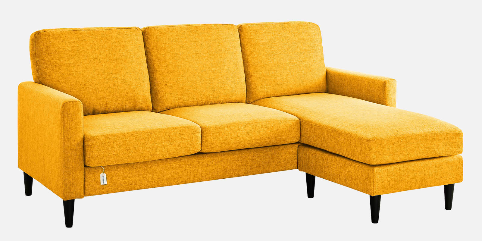 Romie Fabric LHS Sectional Sofa (2+Lounger) in Bold Yellow Colour