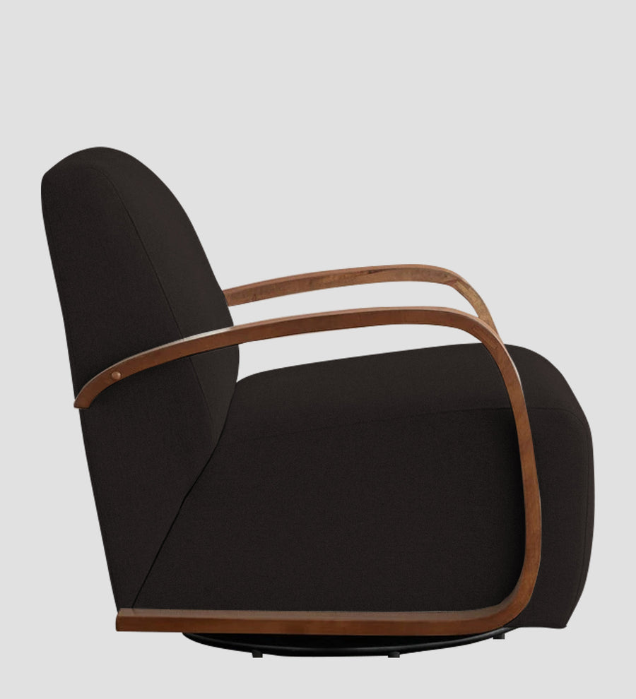 Balma Fabric Swivel Chair In Cara Brown Colour - Febonic Living
