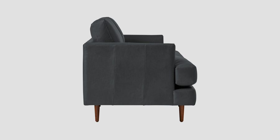 Sterio Leatherette 2 Seater Sofa In Pepper Grey Colour - Febonic Living
