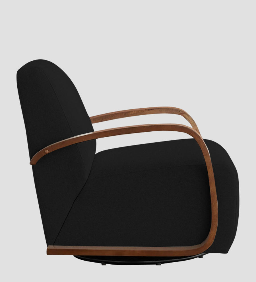 Balma Fabric Swivel Chair In Zed Black Colour - Febonic Living