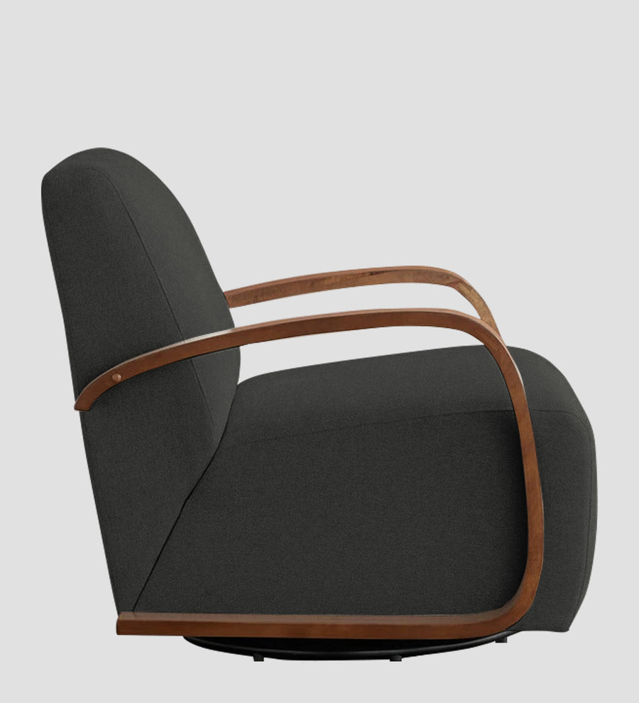 Balma Fabric Swivel Chair In Charcoal Grey Colour - Febonic Living