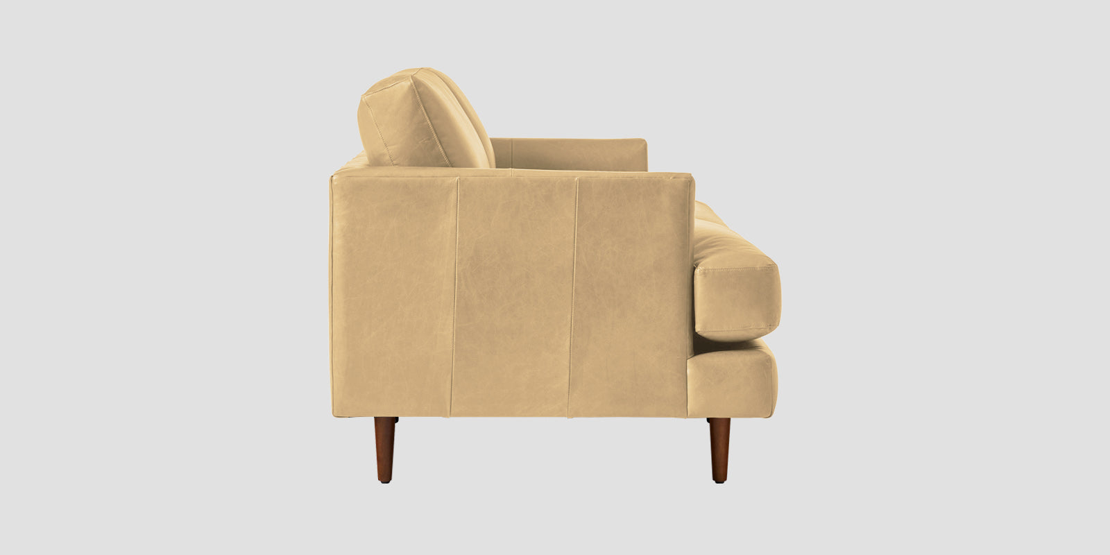 Sterio Leatherette 2 Seater Sofa In Peach Beige Colour - Febonic Living