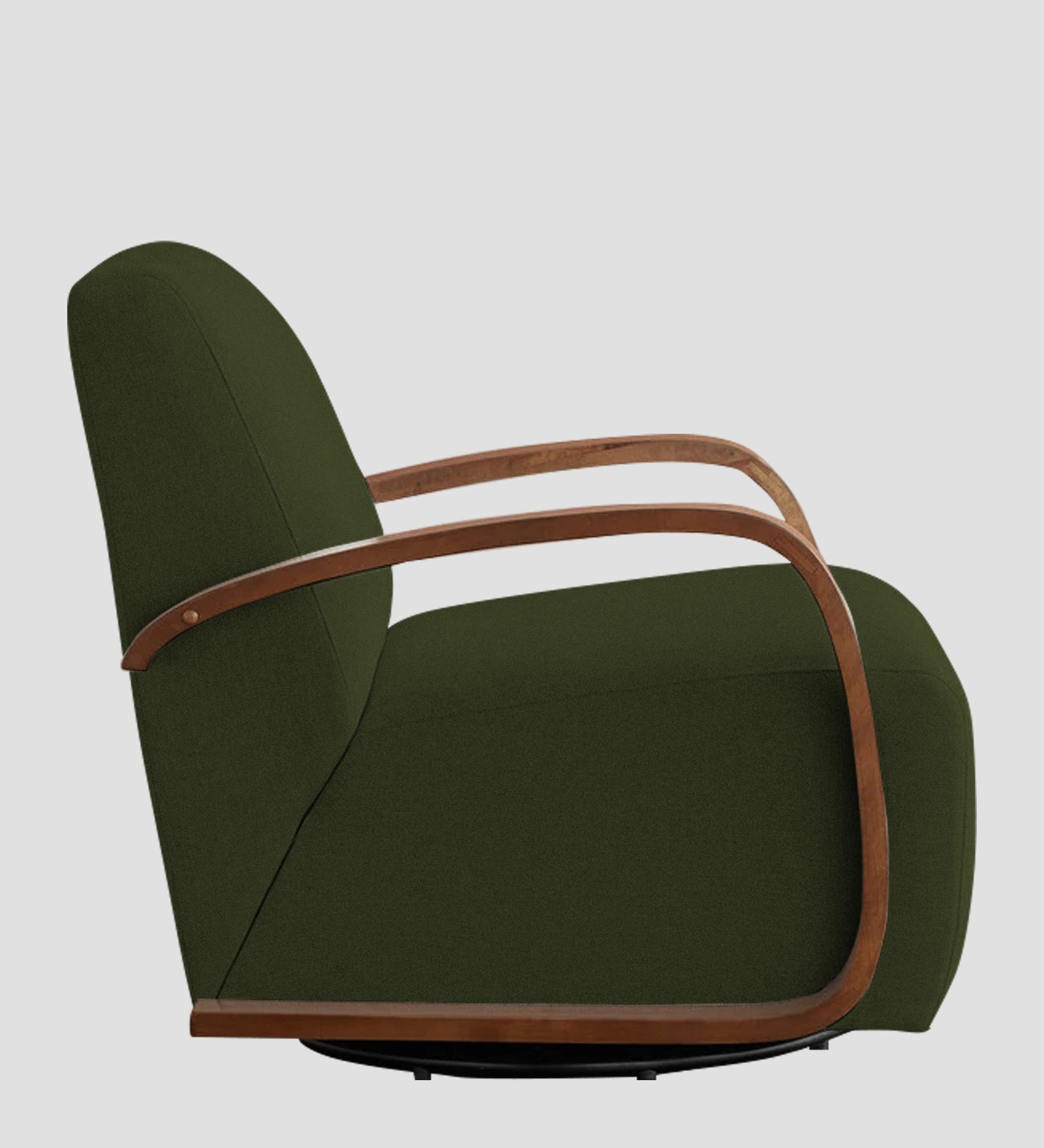 Balma Fabric Swivel Chair in Olive Green Colour