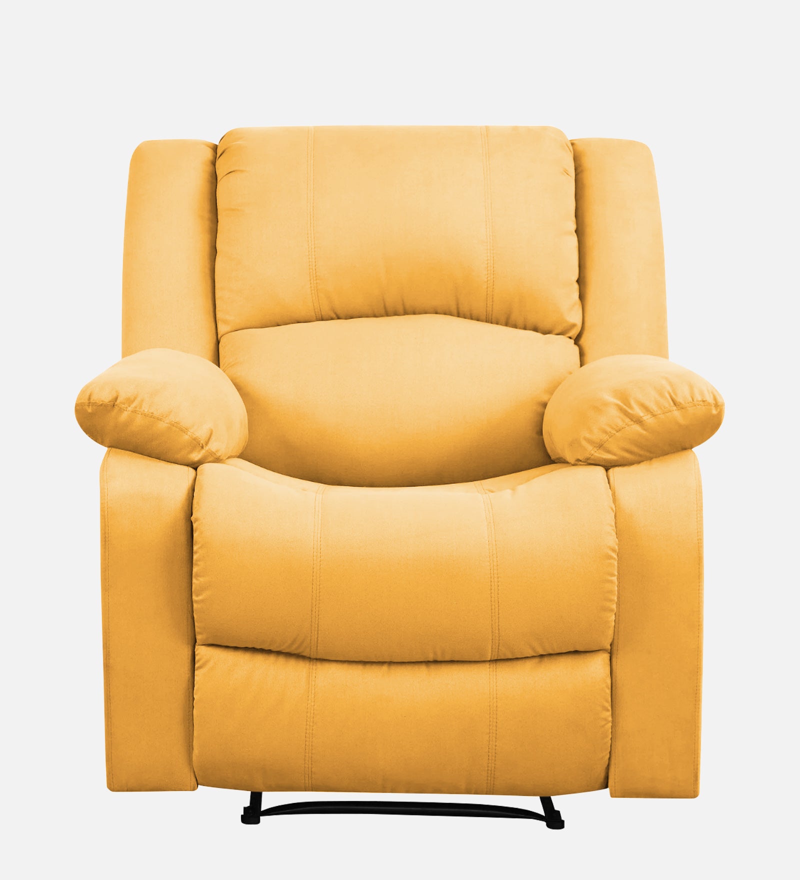 Henry Velvet Manual 1 Seater Recliner In Turmeric Yellow Colour