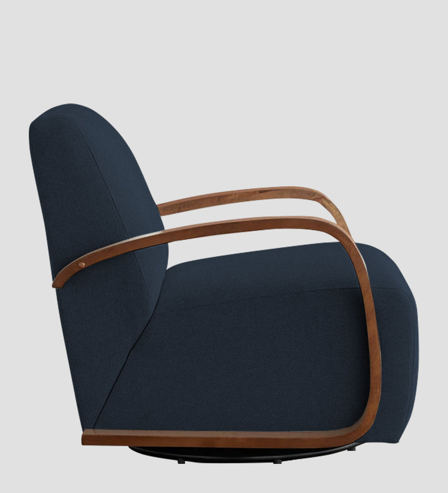 Balma Fabric Swivel Chair In Denim Blue Colour - Febonic Living