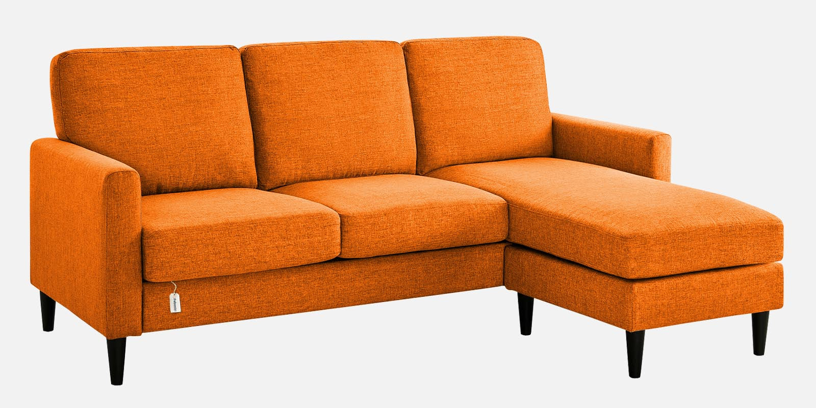 Romie Fabric LHS Sectional Sofa (2+Lounger) in Vivid Orange Colour