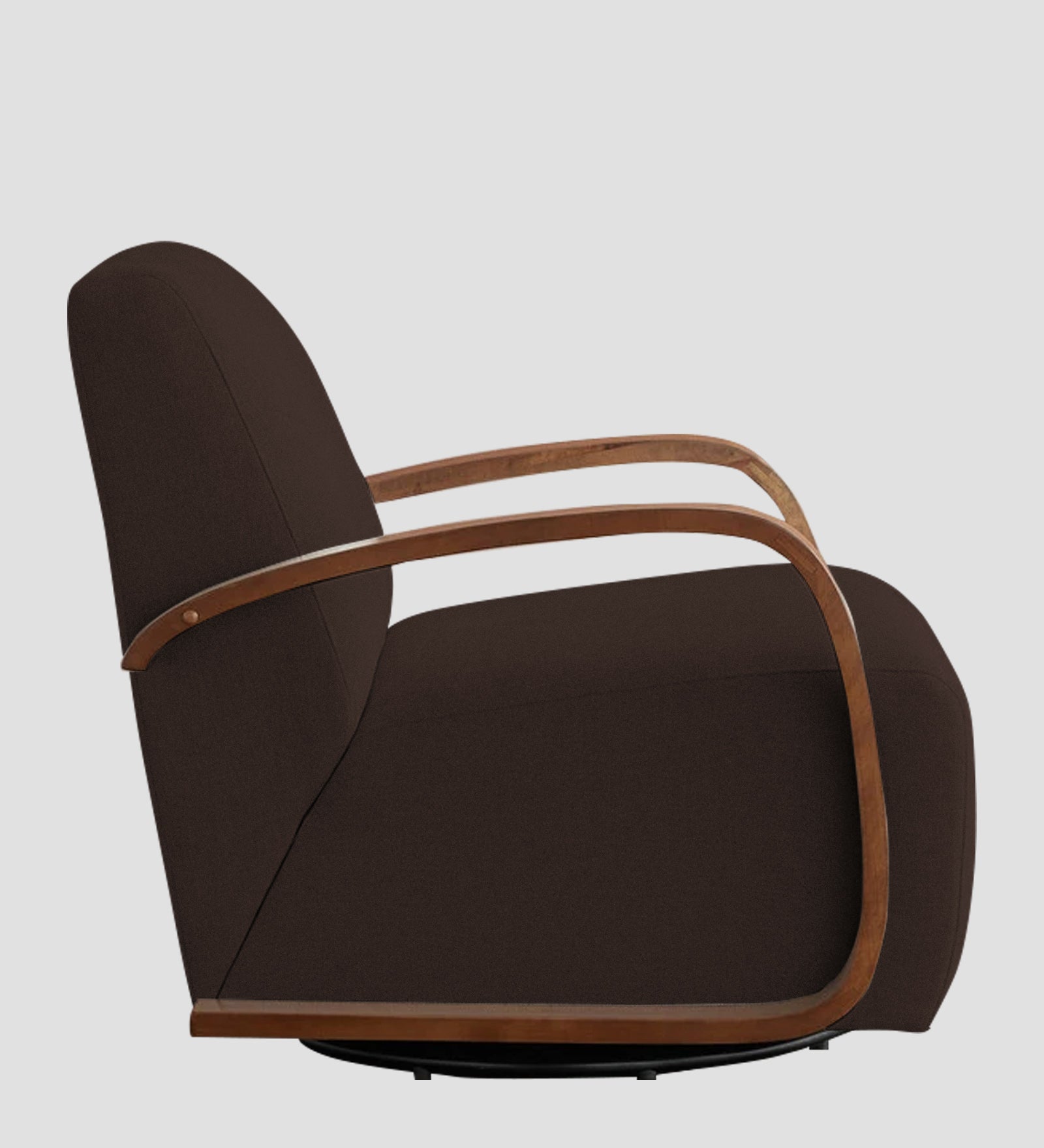 Balma Fabric Swivel Chair in Coffee Brown Colour