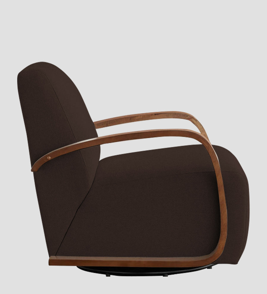 Balma Fabric Swivel Chair In Coffee Brown Colour - Febonic Living