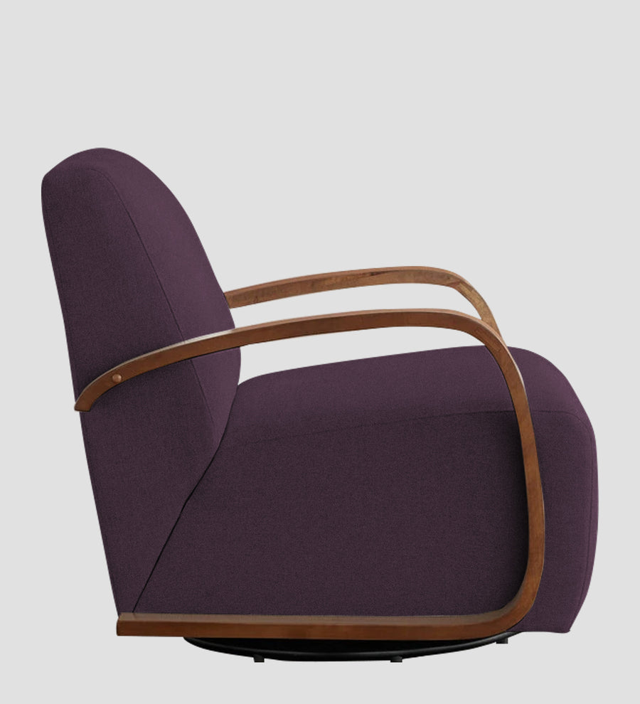 Balma Fabric Swivel Chair In Greek Purple Colour - Febonic Living