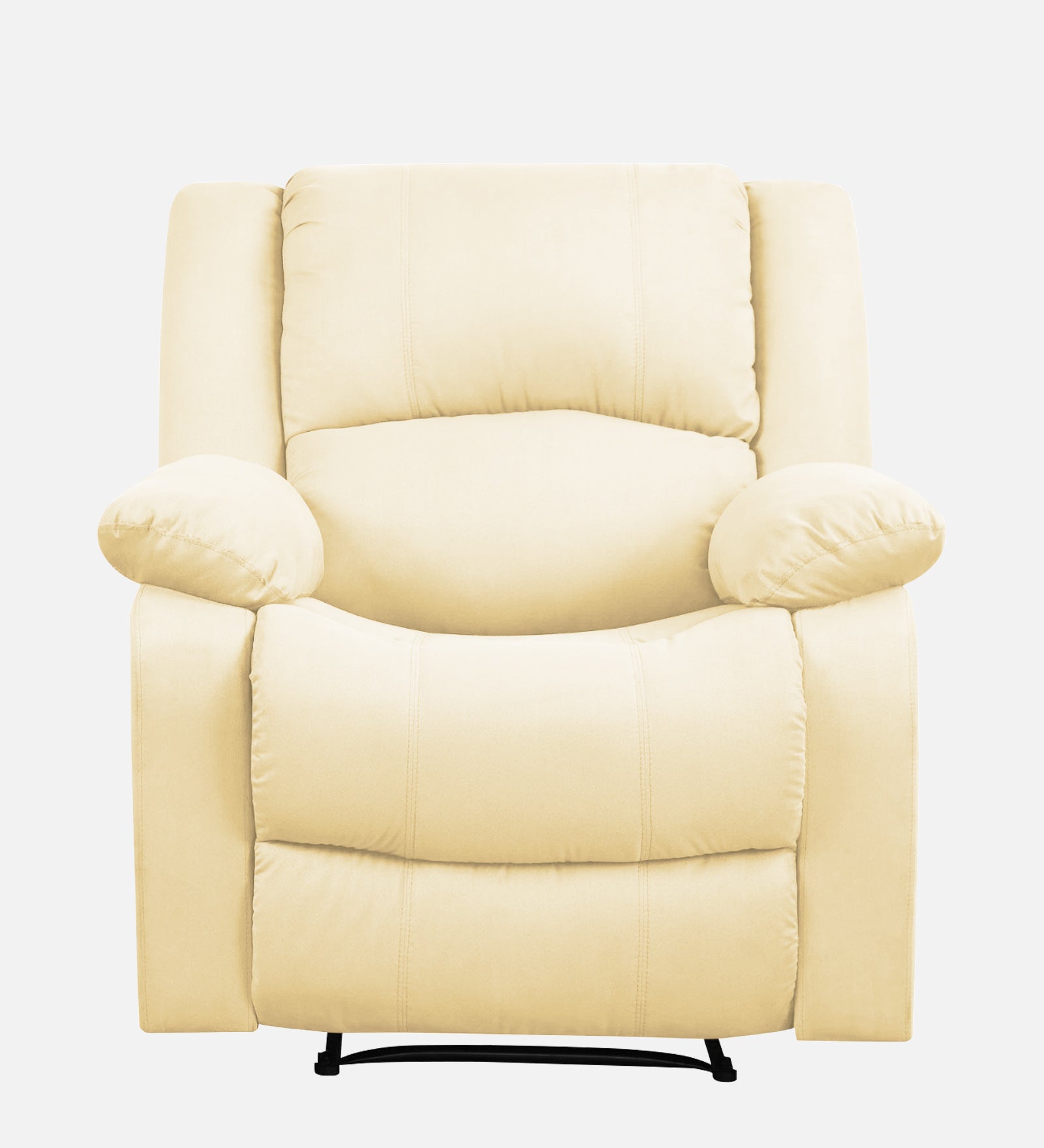 Henry Velvet Manual 1 Seater Recliner In Sandy Beige Colour