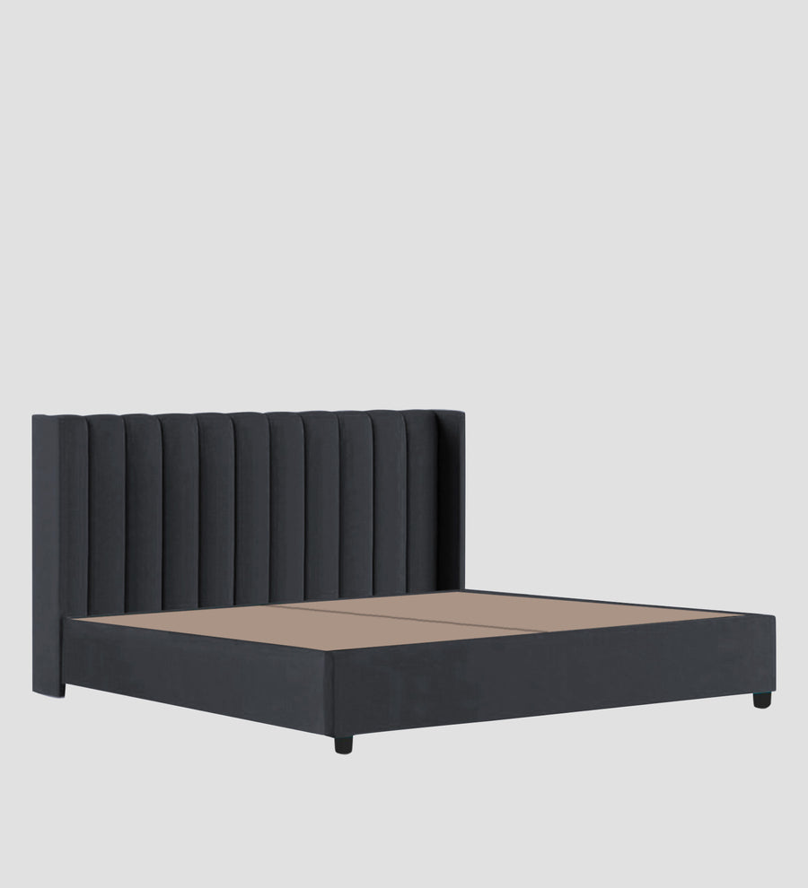 Colina Fabric Upholstered King Size Bed In Charcoal Grey Colour With Box Storage - Febonic Living