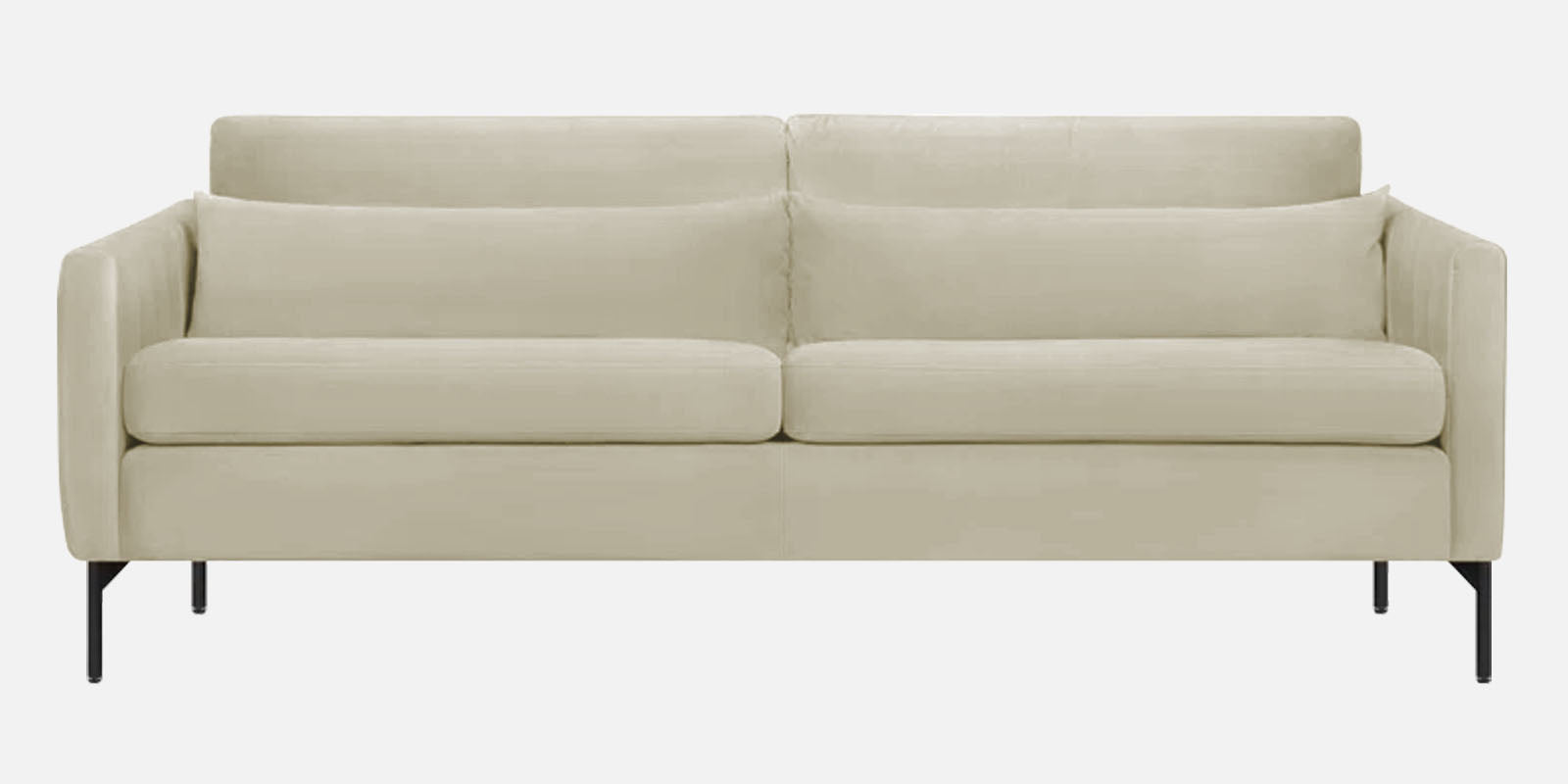 Haru Velvet 3 Seater Sofa in Warm White Colour