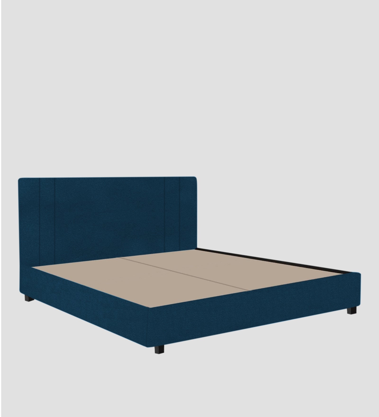 Asyra Velvet Queen Size Bed in Azure Blue Colour With Box Storage