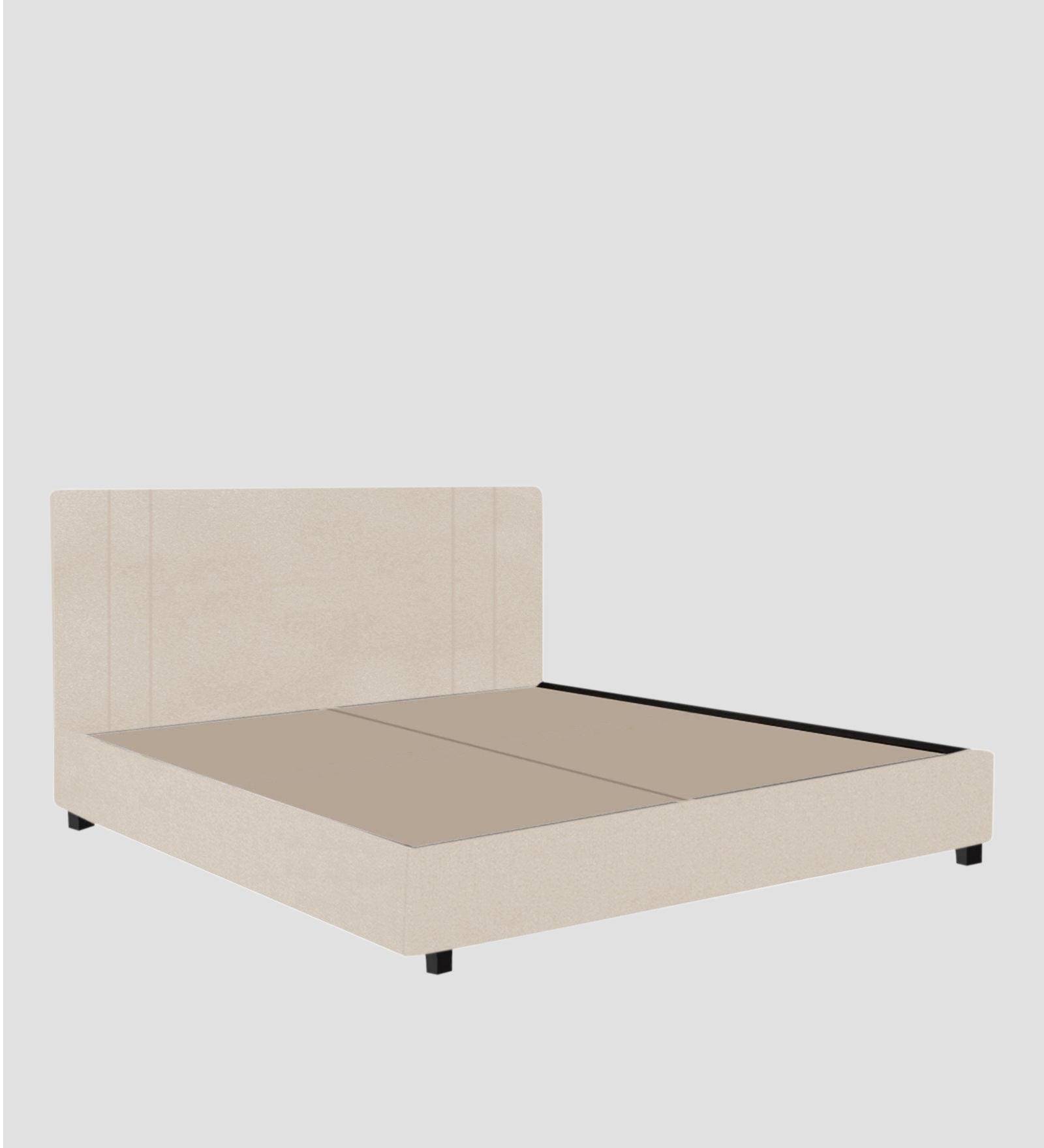 Asyra Velvet Queen Size Bed in Camel Beige Colour With Box Storage