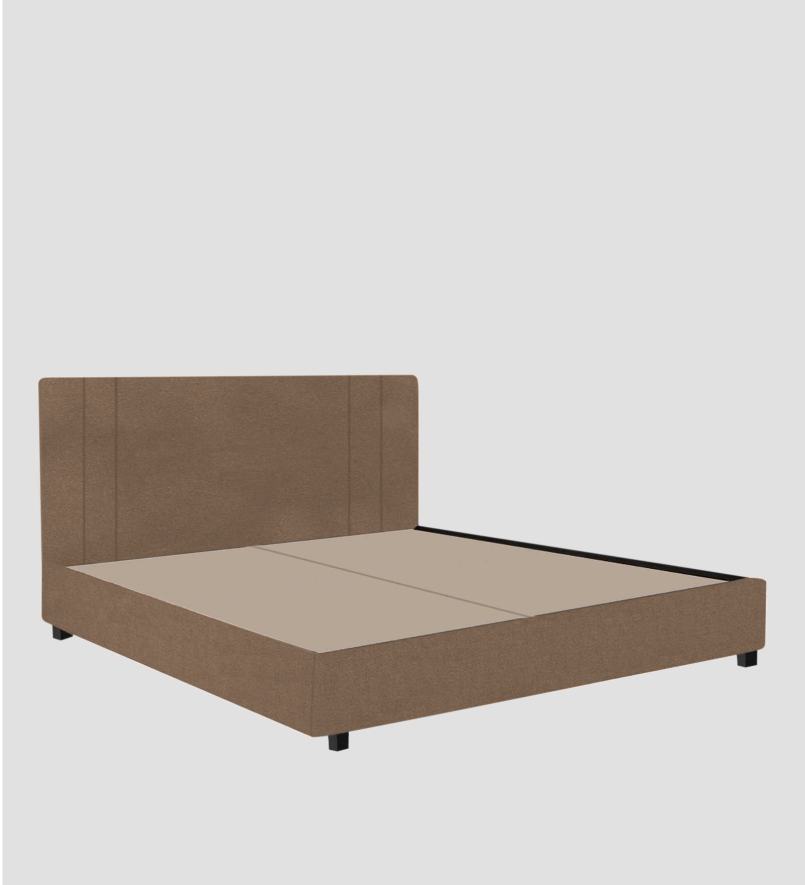 Asyra Velvet Queen Bed in Mocha Mouse Colour With Box Storage