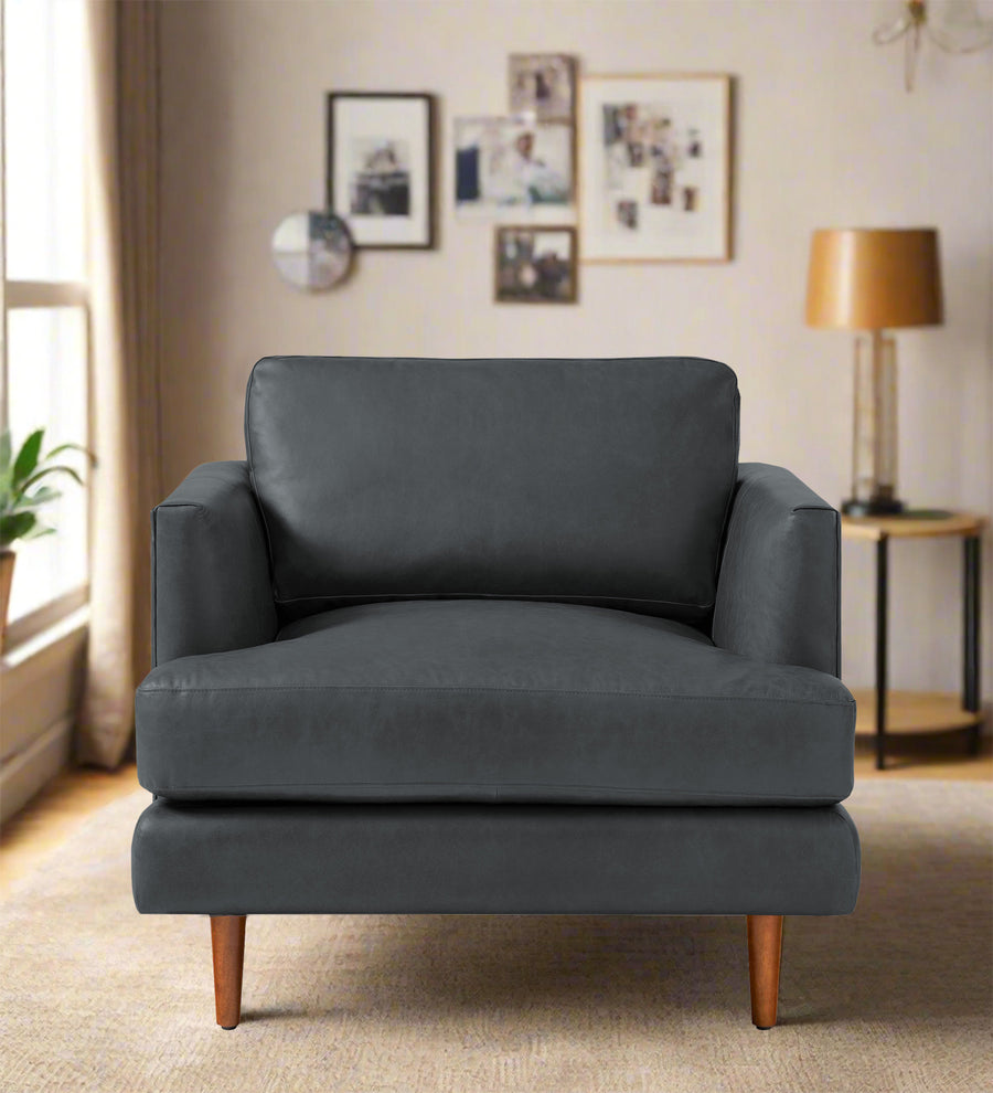 Sterio  1 Seater Leatherette Sofa - Pepper Grey by Febonic Living