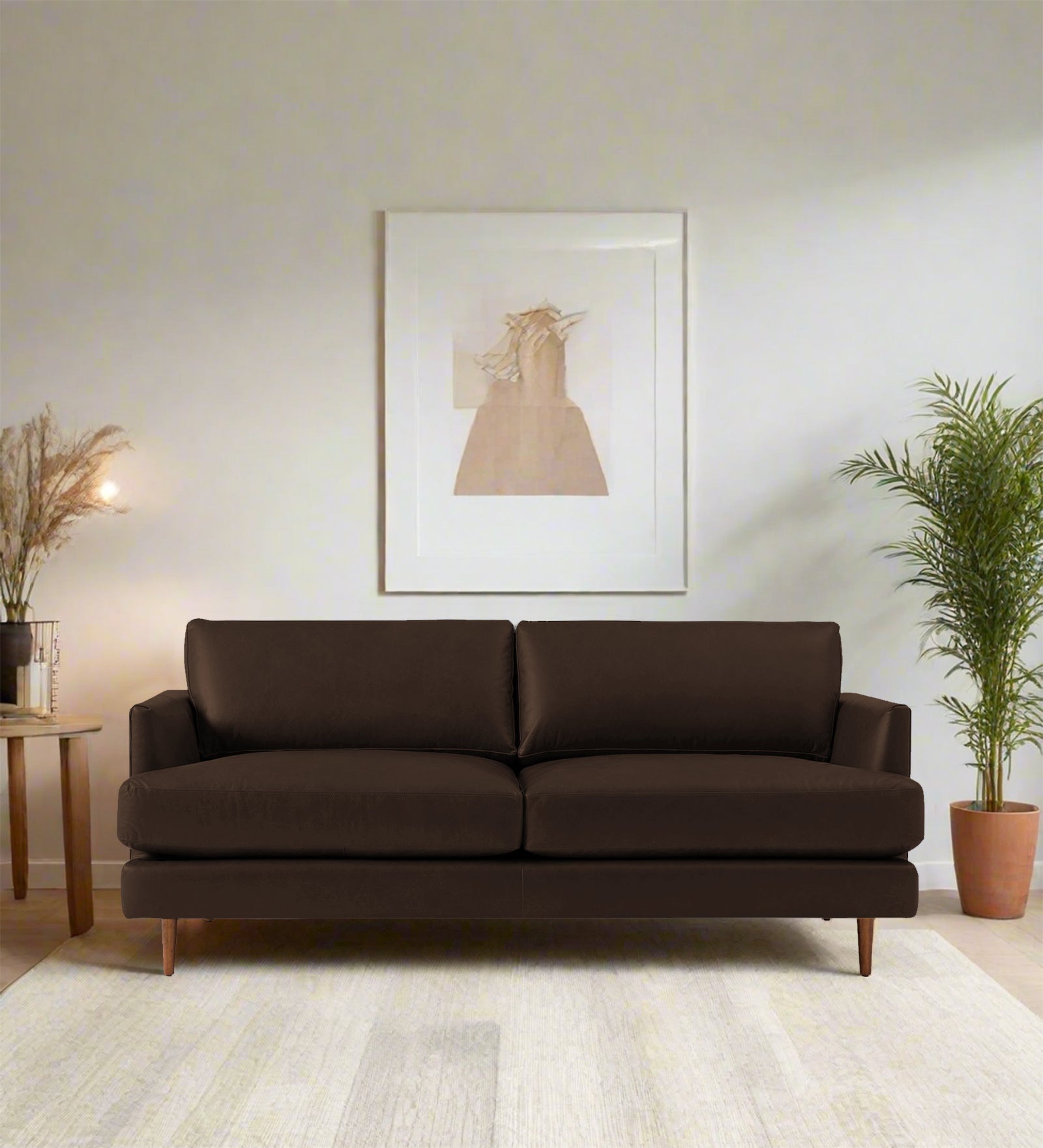 Sterio Leatherette 2 Seater Sofa In Carob Brown Colour - Febonic Living