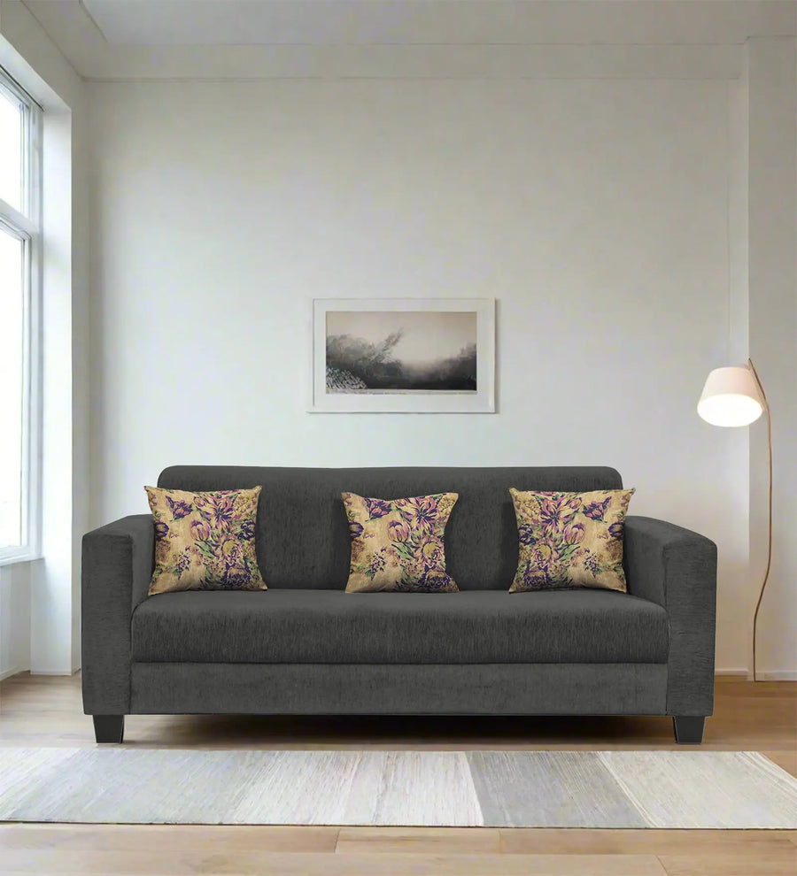 Lipu 3 Seater Fabric Sofa - Charcoal Grey by Febonic Living
