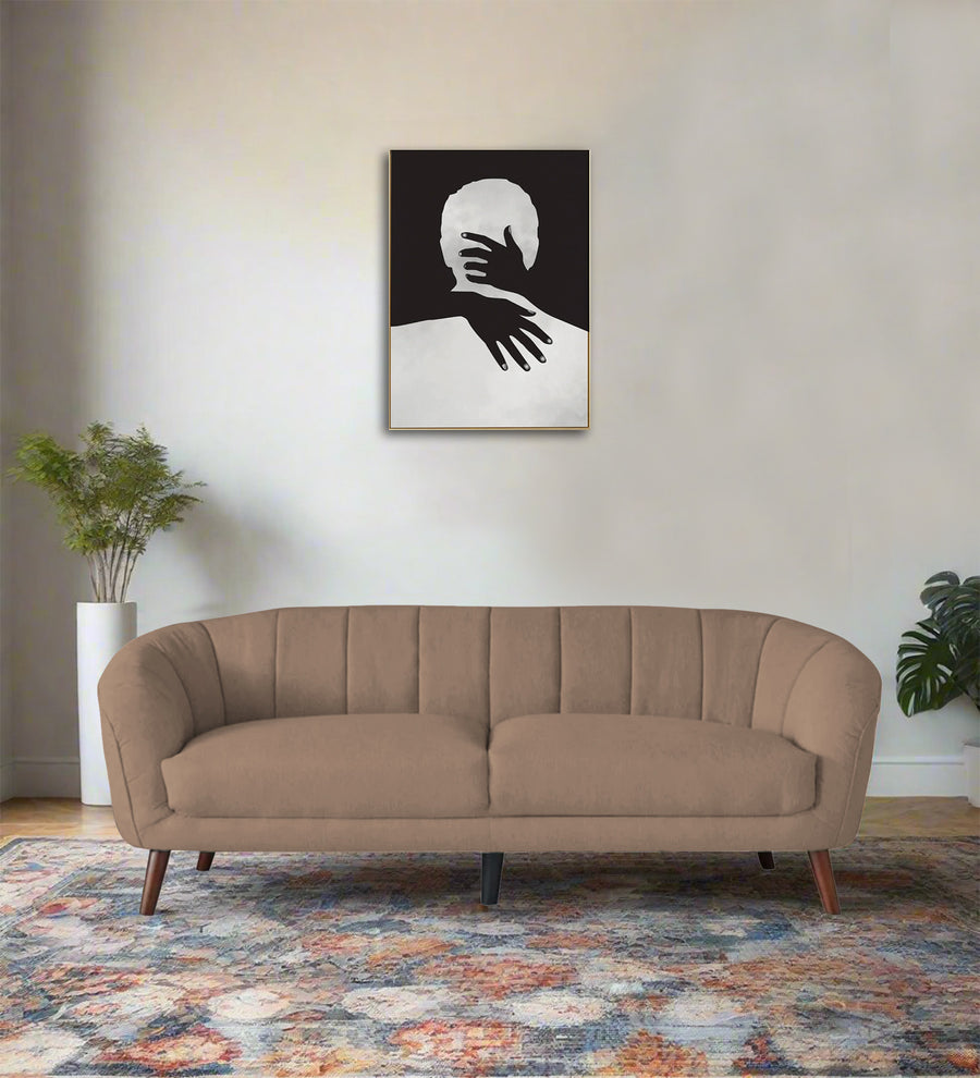 Benjamin 3 Seater Fabric Sofa - Cookie Beige by Febonic Living