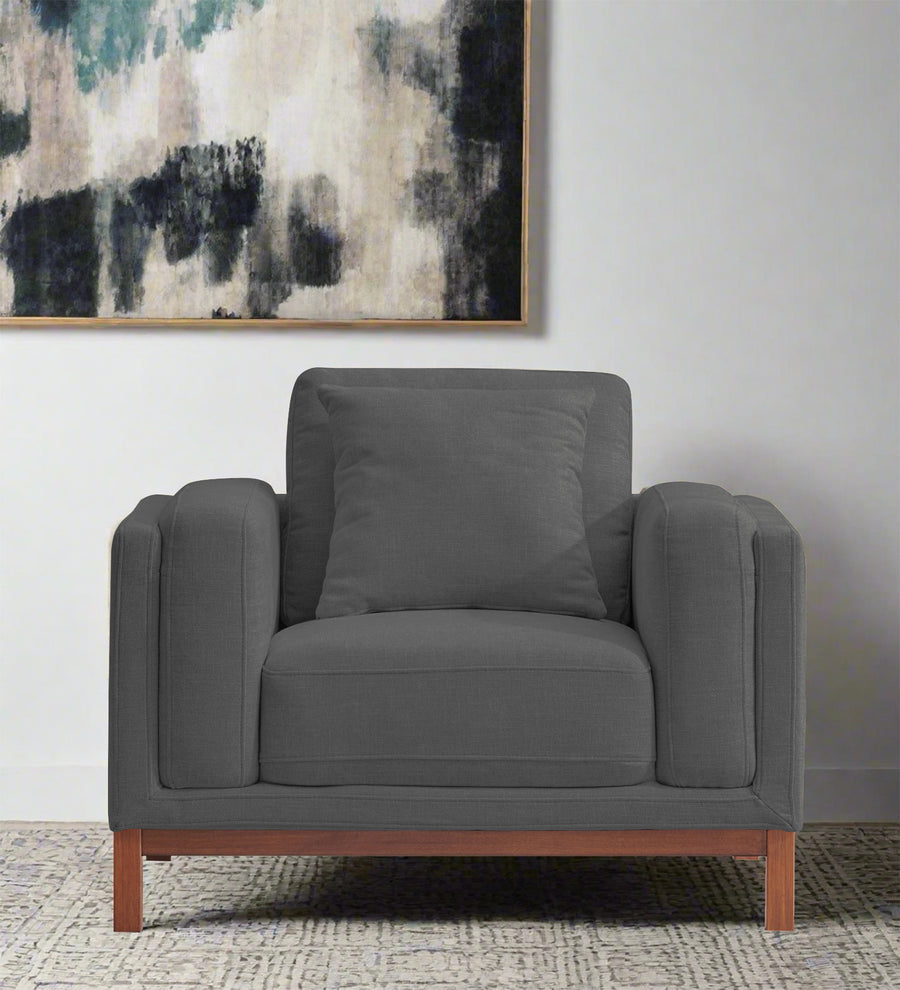 Borry  1 Seater Fabric Sofa - Stone Grey by Febonic Living
