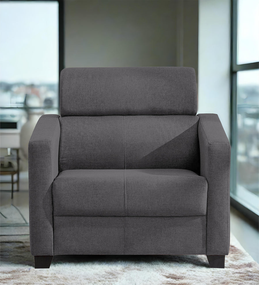 Devo  1 Seater Fabric Sofa - Sudo Grey by Febonic Living