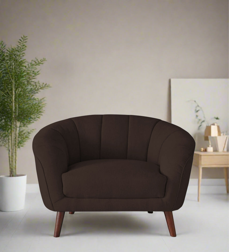 Benjamin  1 Seater Fabric Sofa - Coffee Brown by Febonic Living