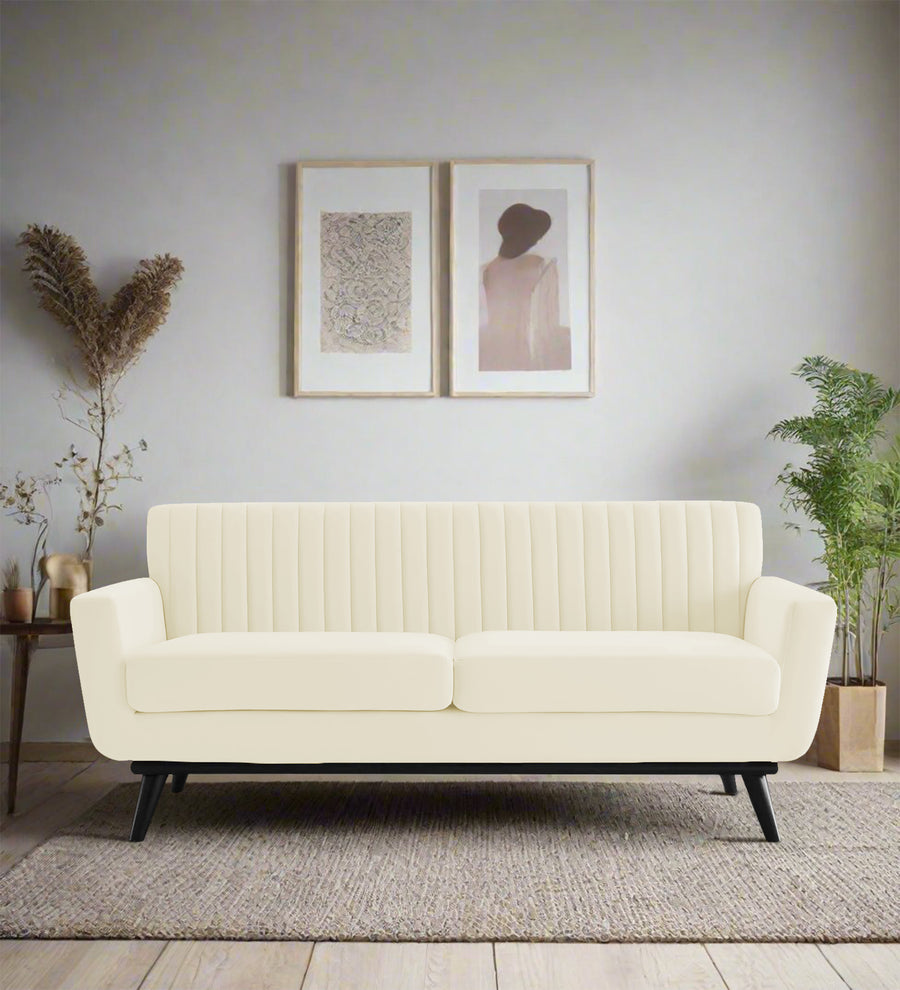 Tucker  2 Seater Velvet Sofa - Warm White by Febonic Living
