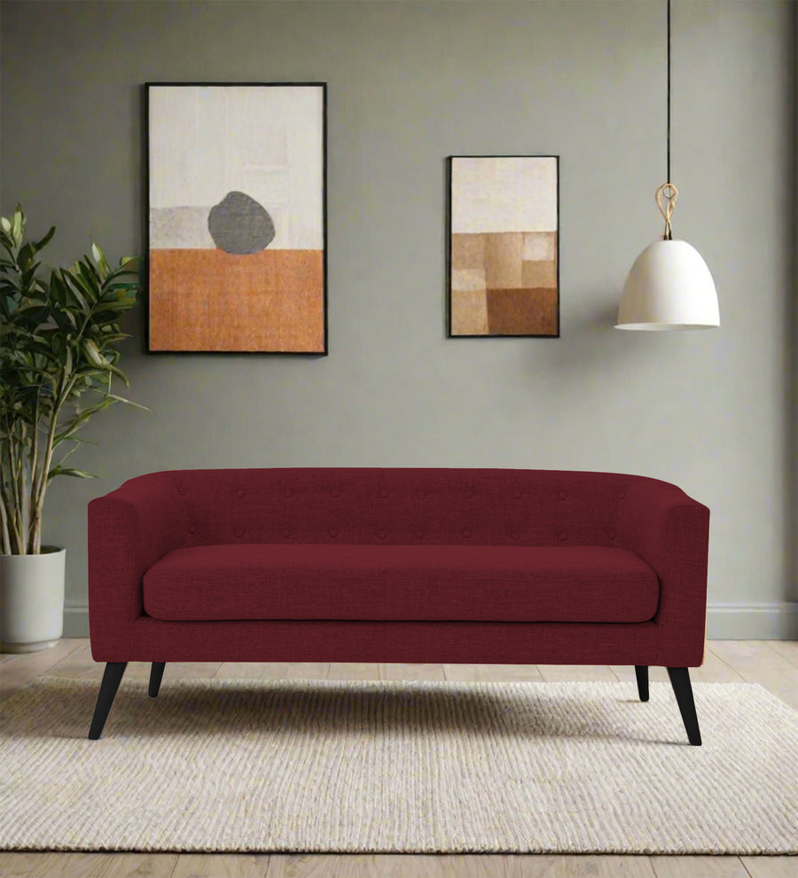 Casper 3 Seater Fabric Sofa - Blood Maroon by Febonic Living