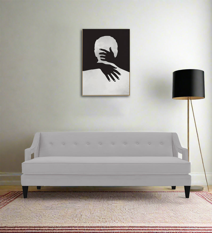 Daffy 3 Seater Velvet Sofa - Concrete Grey by Febonic Living
