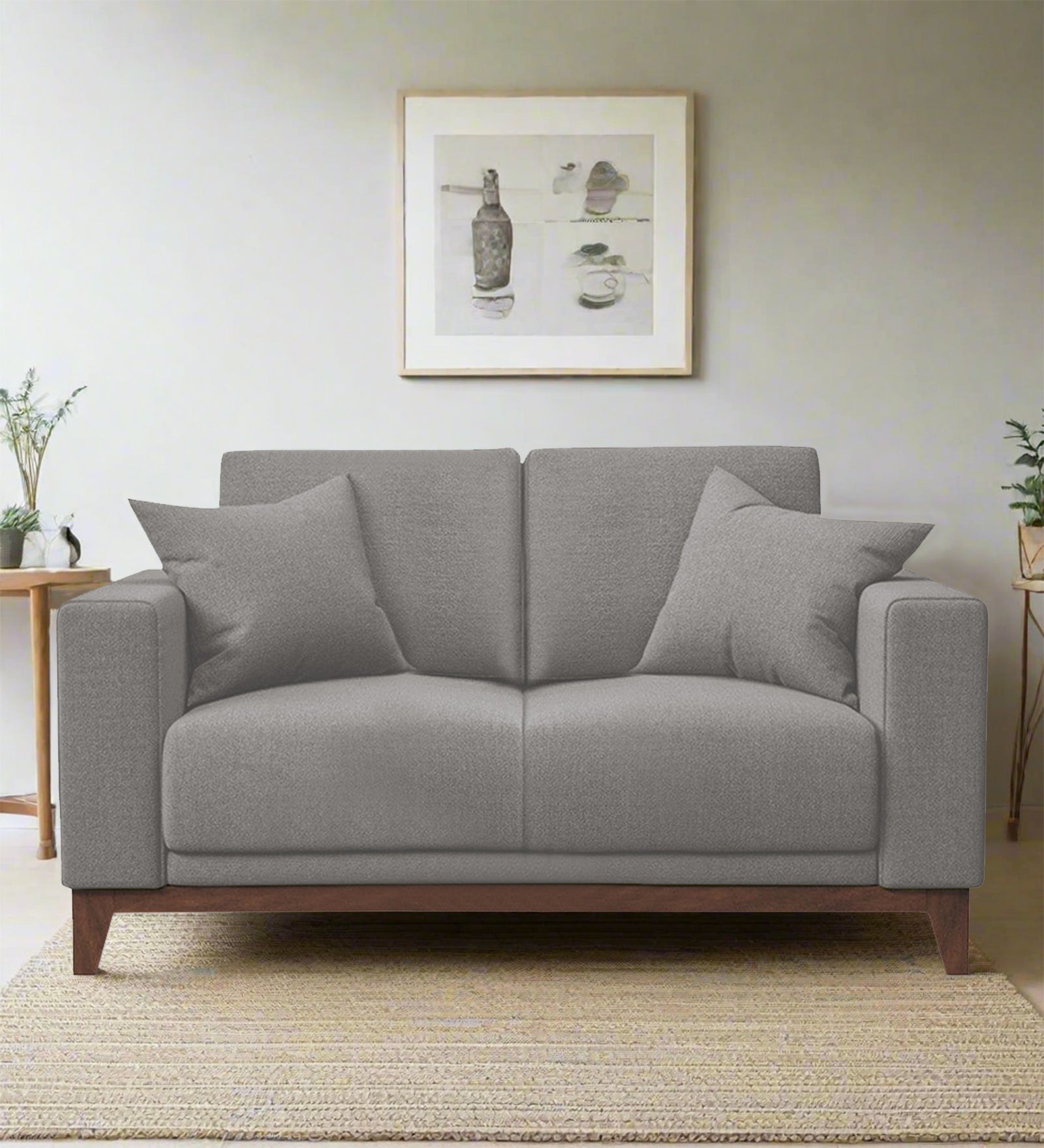 Luca Fabric 2 Seater Sofa in Silver Grey Colour