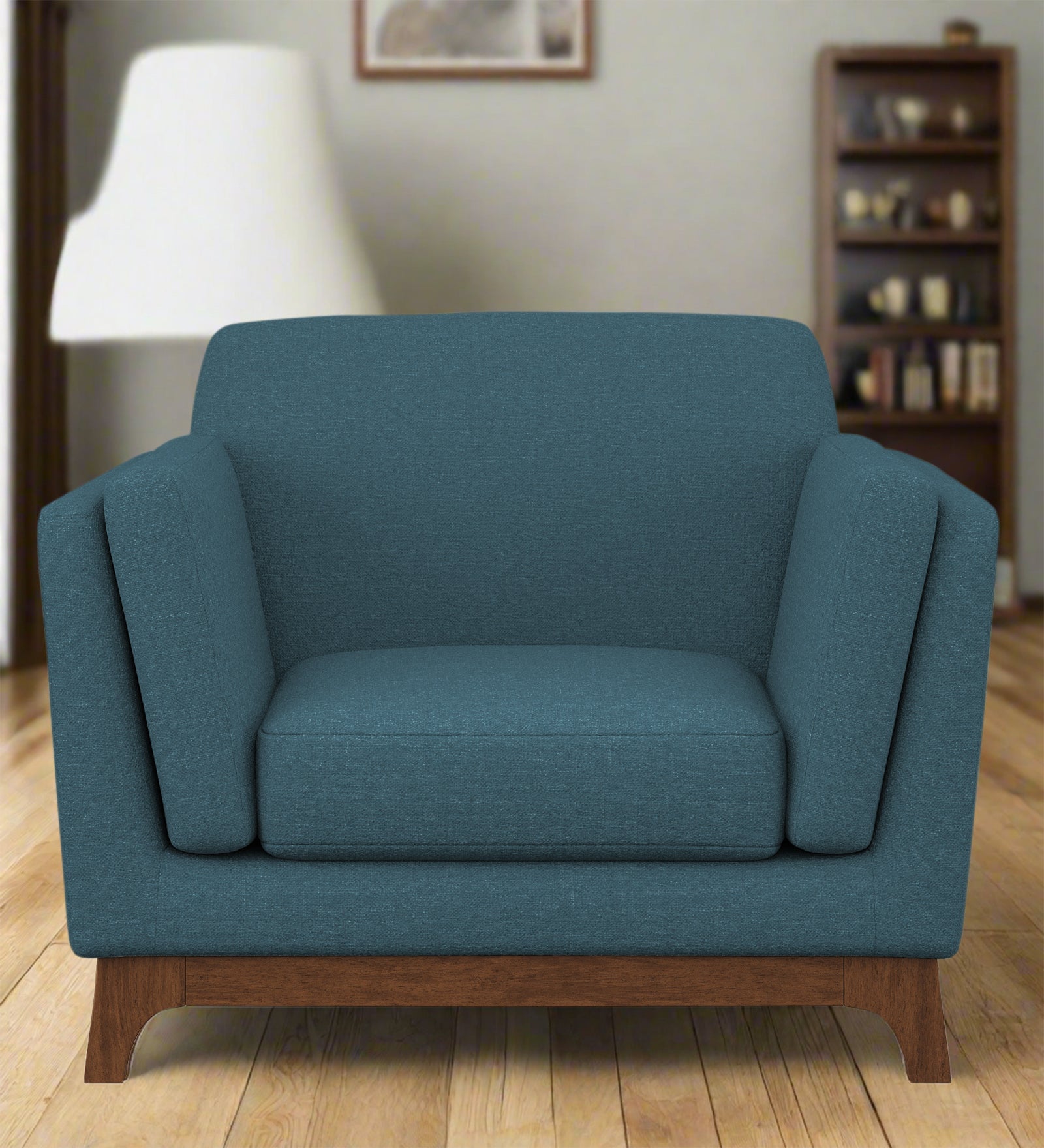 Candy Fabric 1 Seater Sofa In  Sea Blue Colour - Febonic Living
