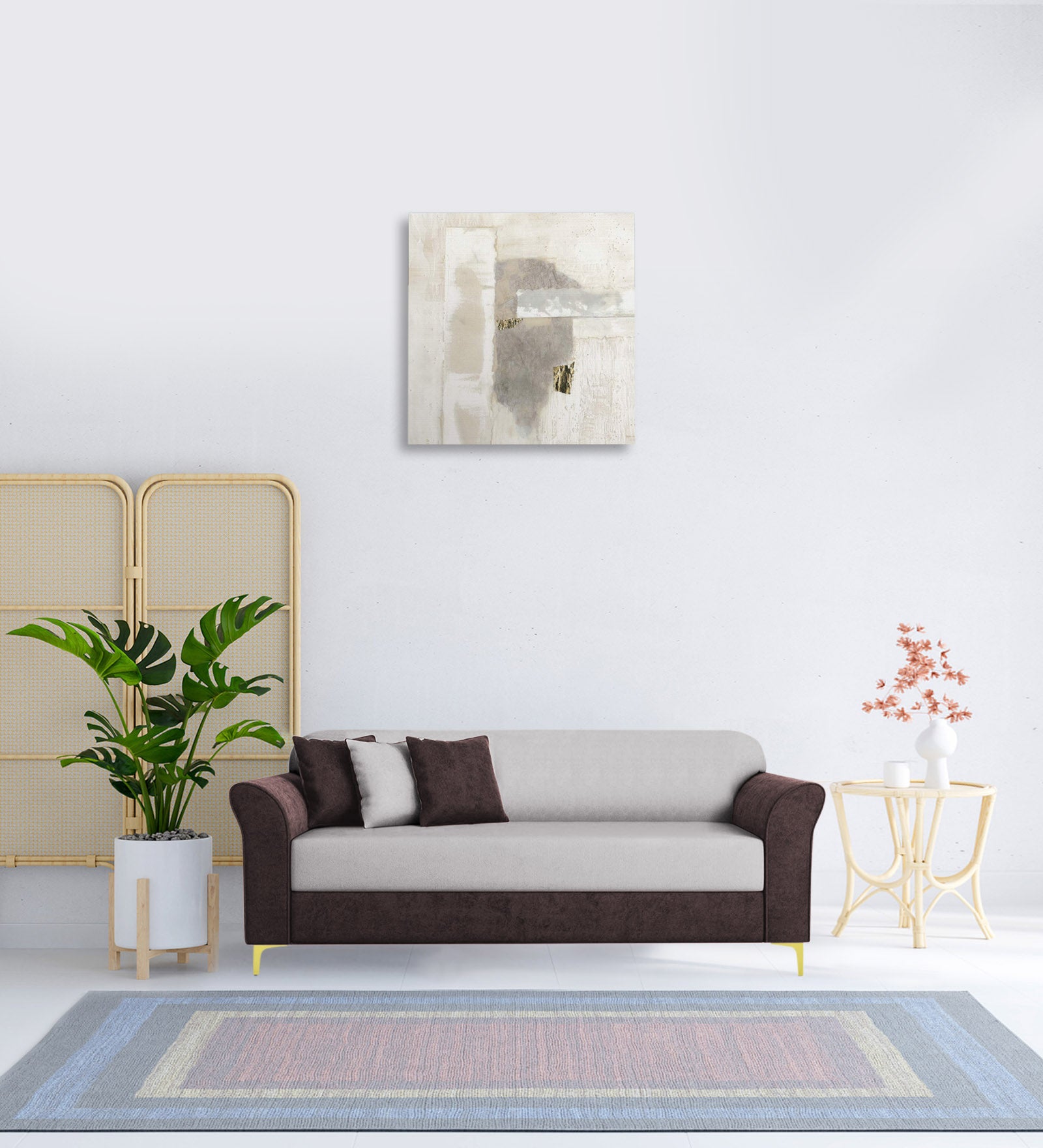 Jordan Velvet 3 Seater Sofa in Mocha Brown _ Concreate Grey Colour