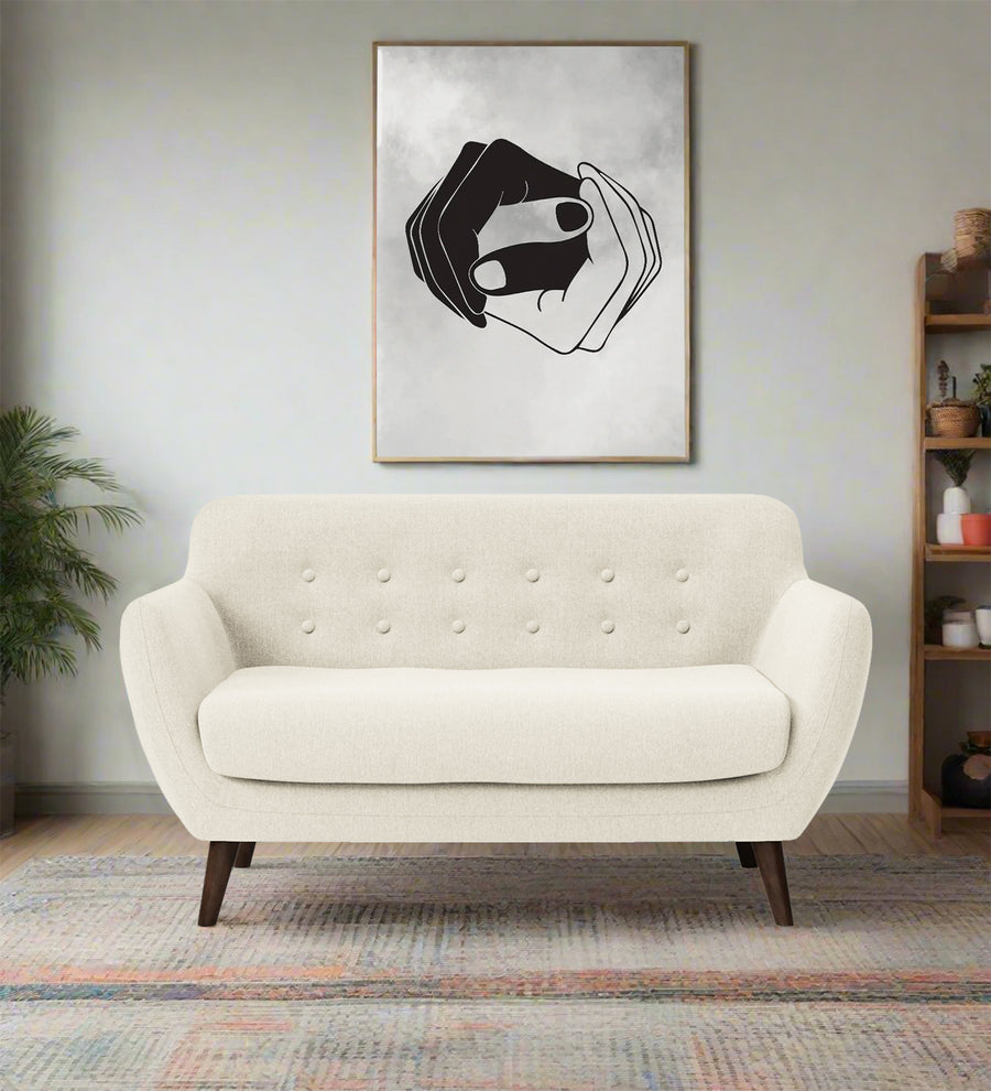 Goofy  2 Seater Fabric Sofa - Ivory Cream by Febonic Living
