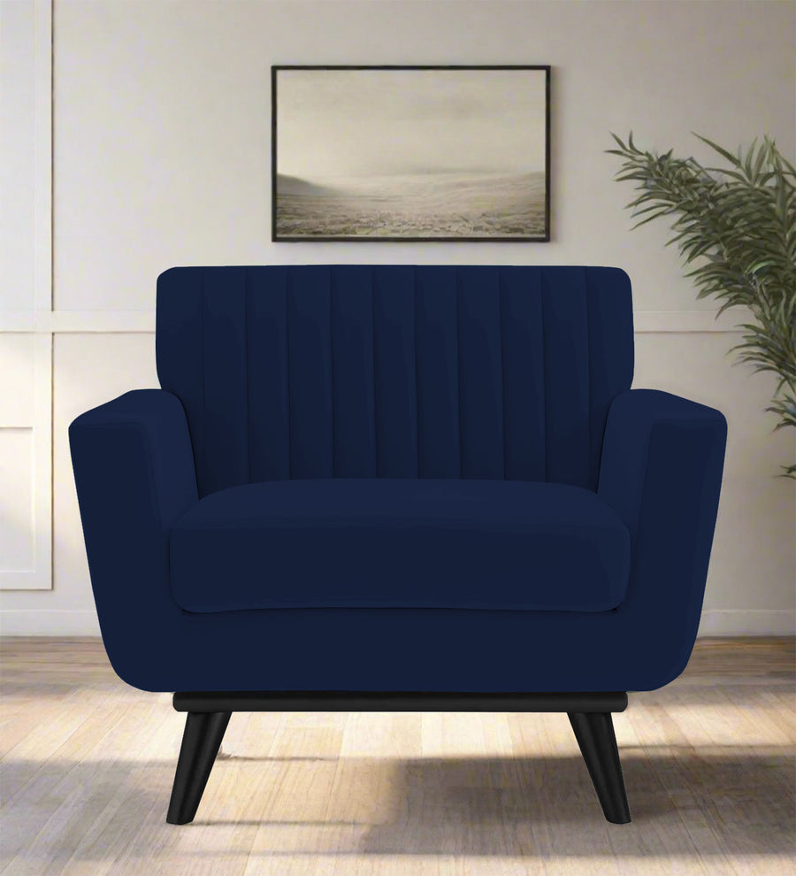 Tucker  1 Seater Velvet Sofa - Indigo Blue by Febonic Living