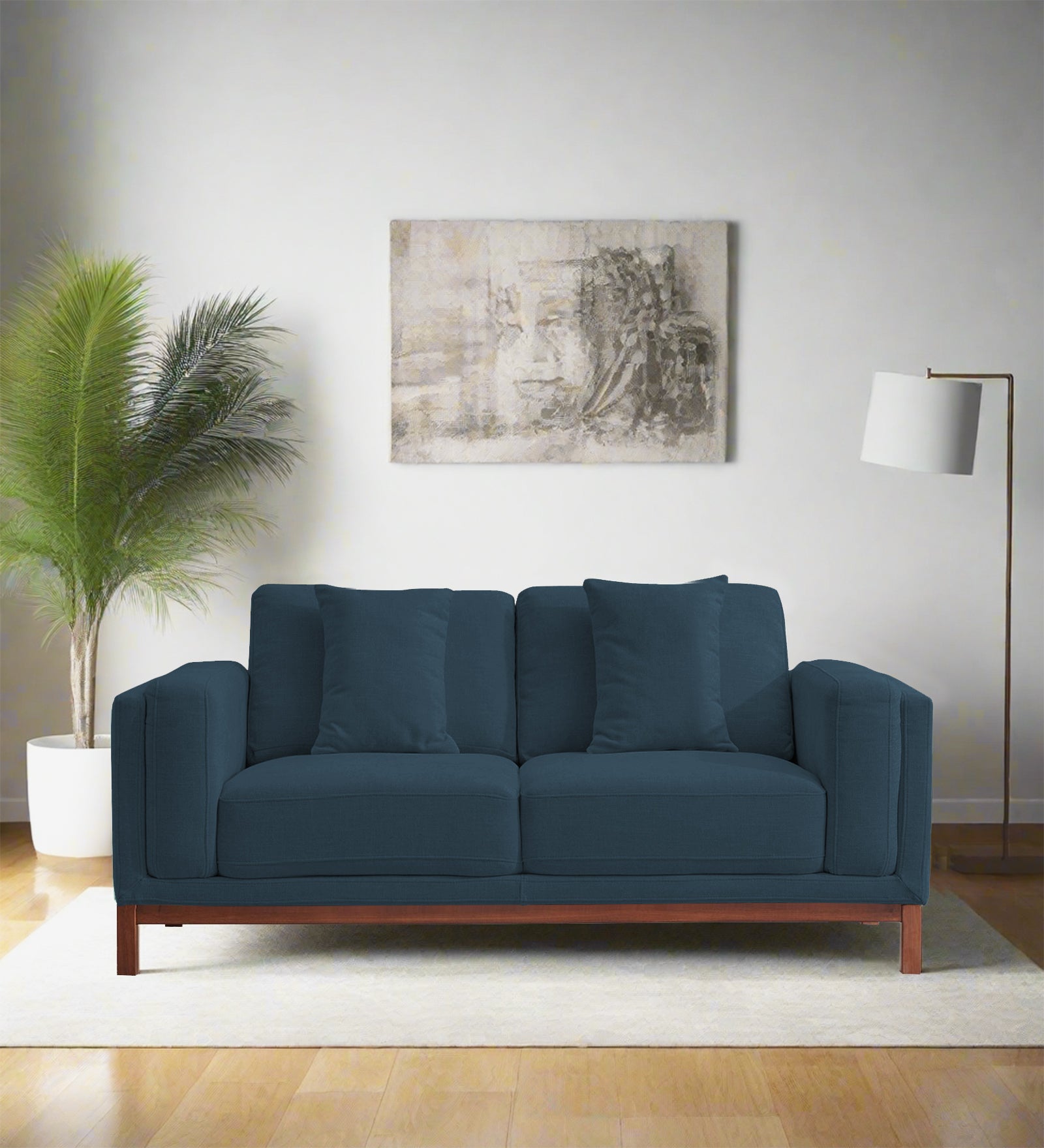 Borry Fabric 2 Seater Sofa in Cool Blue Colour - Febonic Living