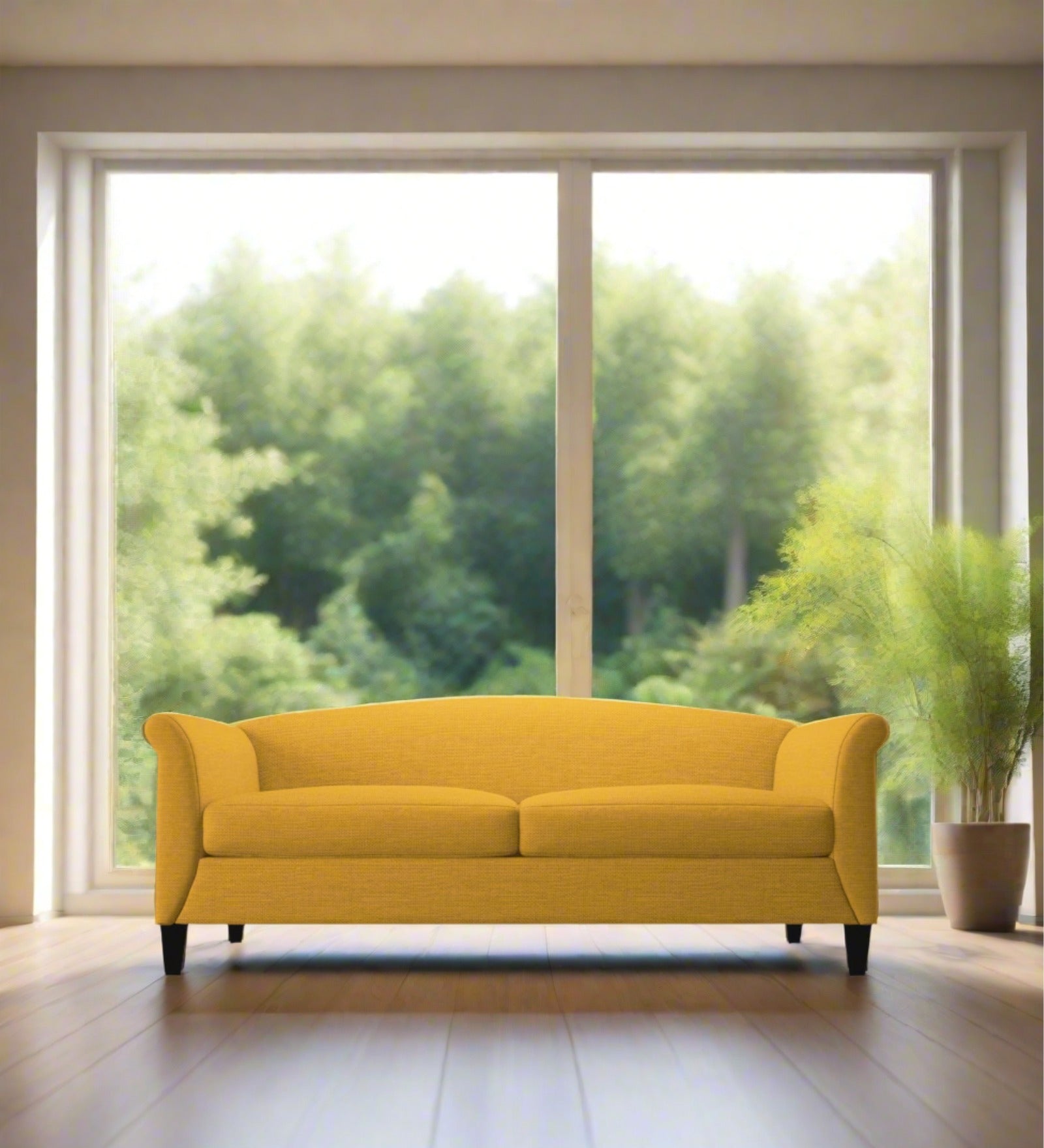 Kimber Fabric 3 Seater Sofa in Bold Yellow Colour