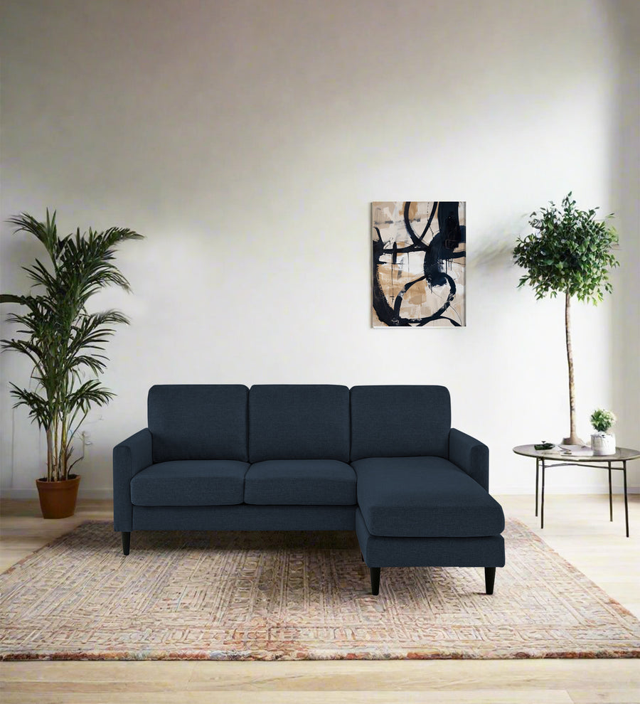 Romie  LHS  (2+Lounger) Fabric Sectional Sofa - Denim Blue by Febonic Living
