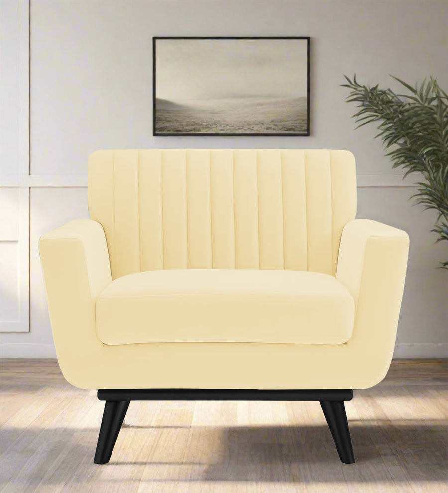 Tucker  1 Seater Velvet Sofa - Sandy Beige by Febonic Living