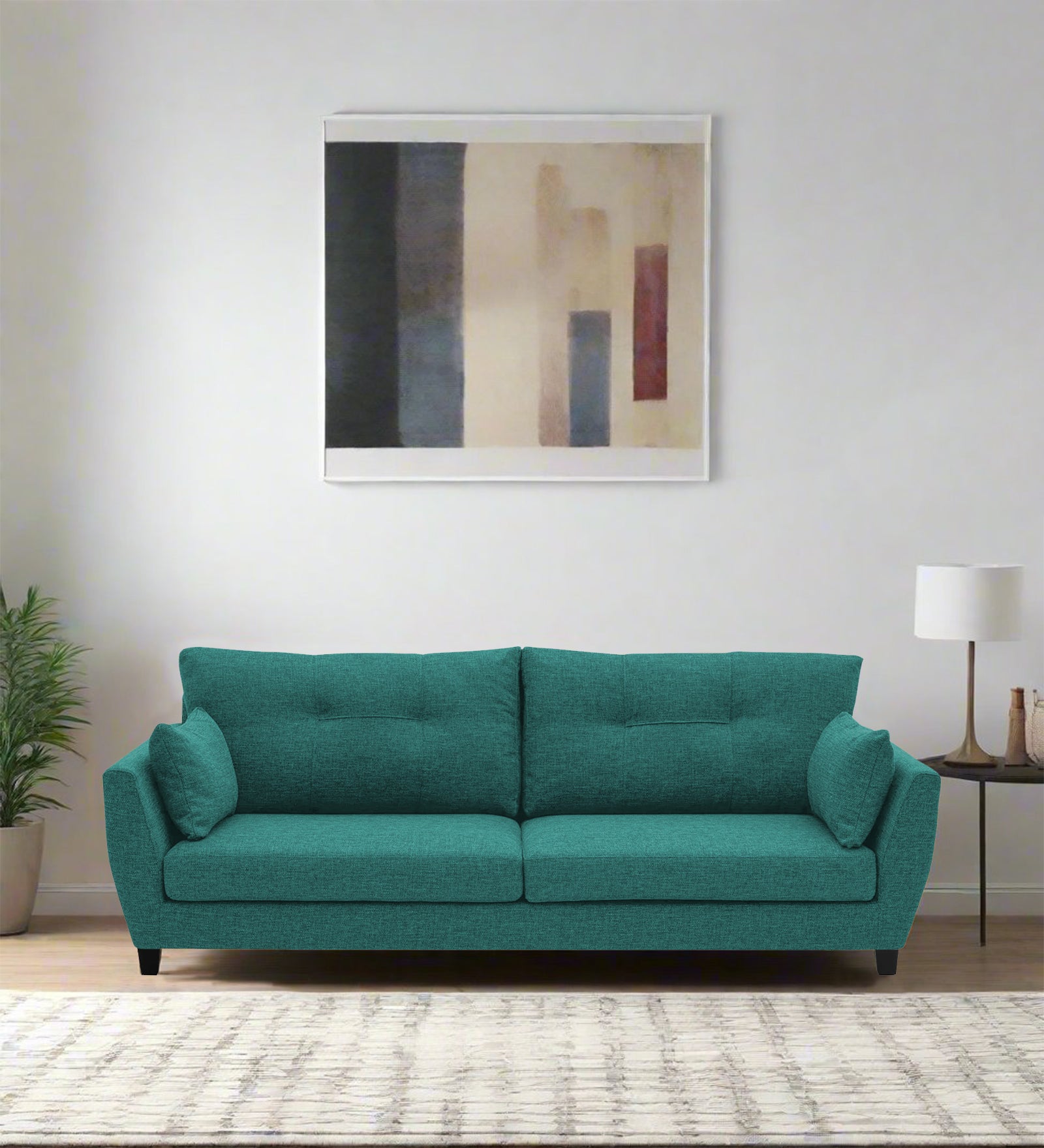 Mario Fabric 3 Seater Sofa in Sea Green Colour