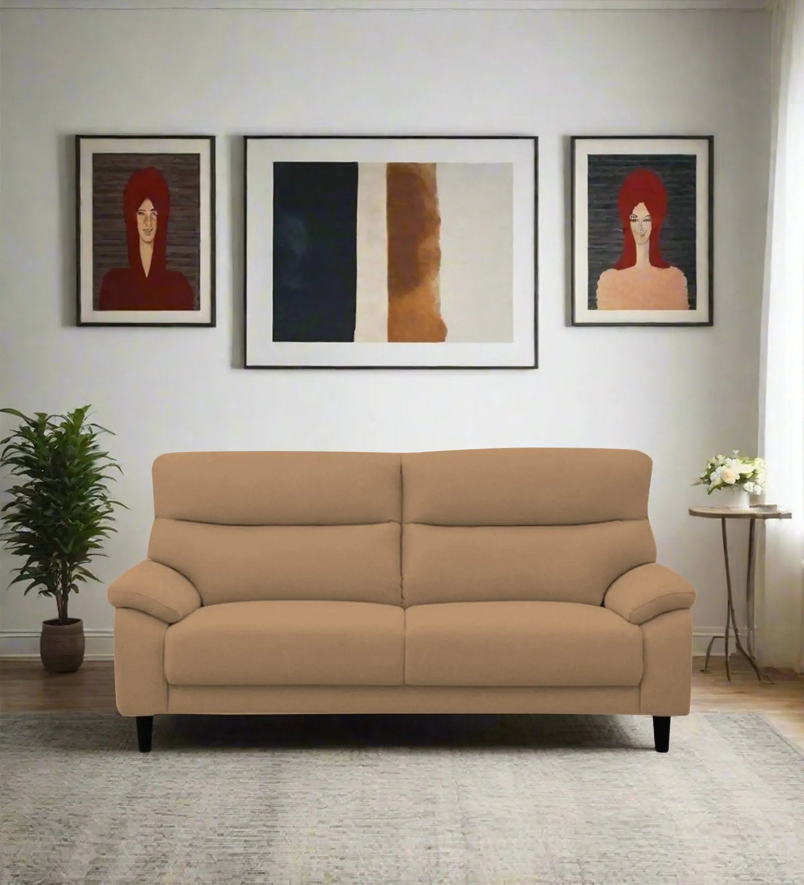 Zibby Fabric 2 Seater Sofa In Copper Brown Colour Febonic Living