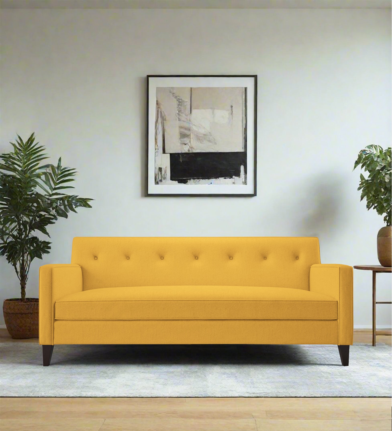 Miller Fabric 3 Seater Sofa in Bold Yellow Colour